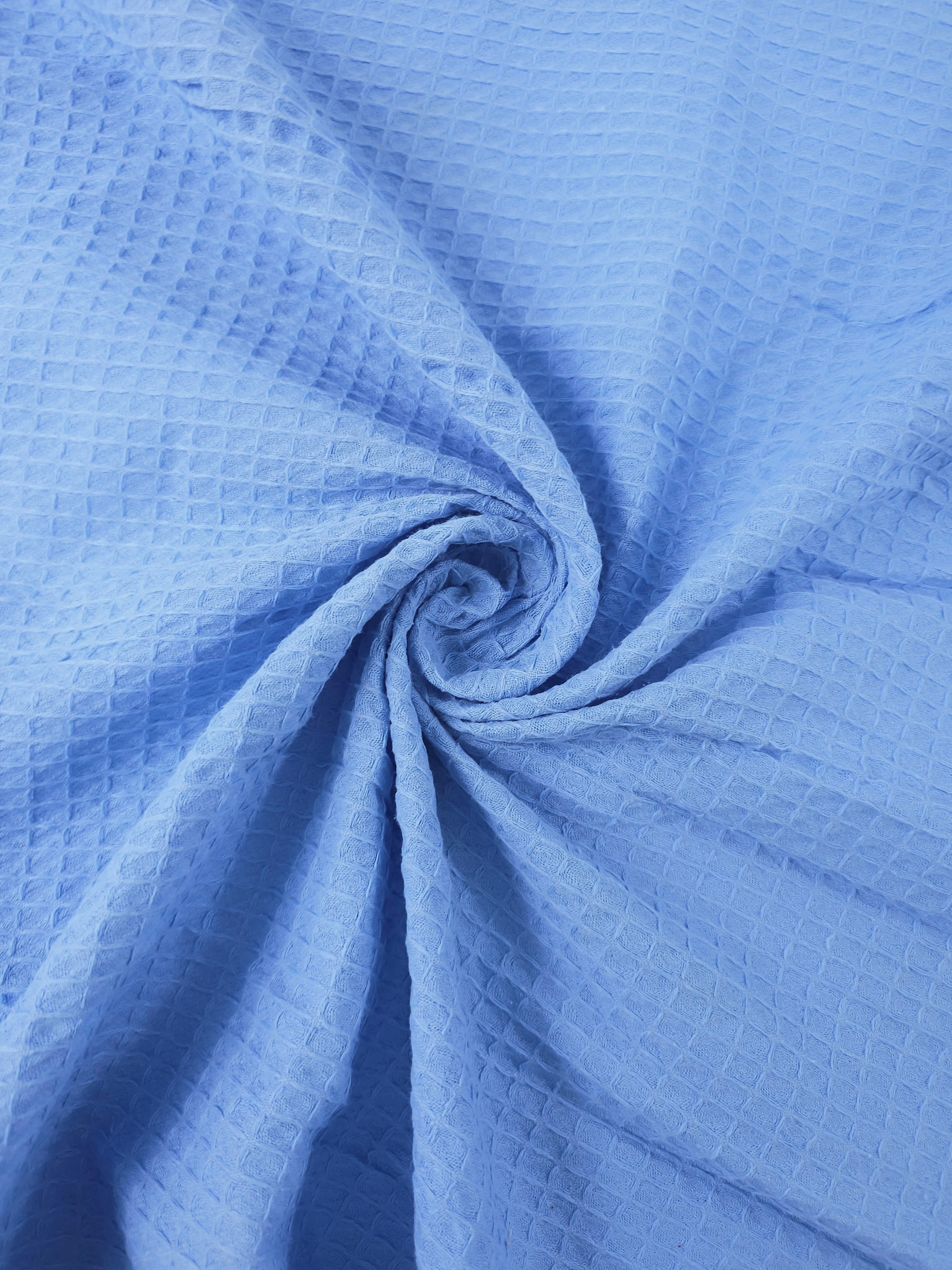 Cornflower Blue Waffle Cotton *EXTRA WIDE*