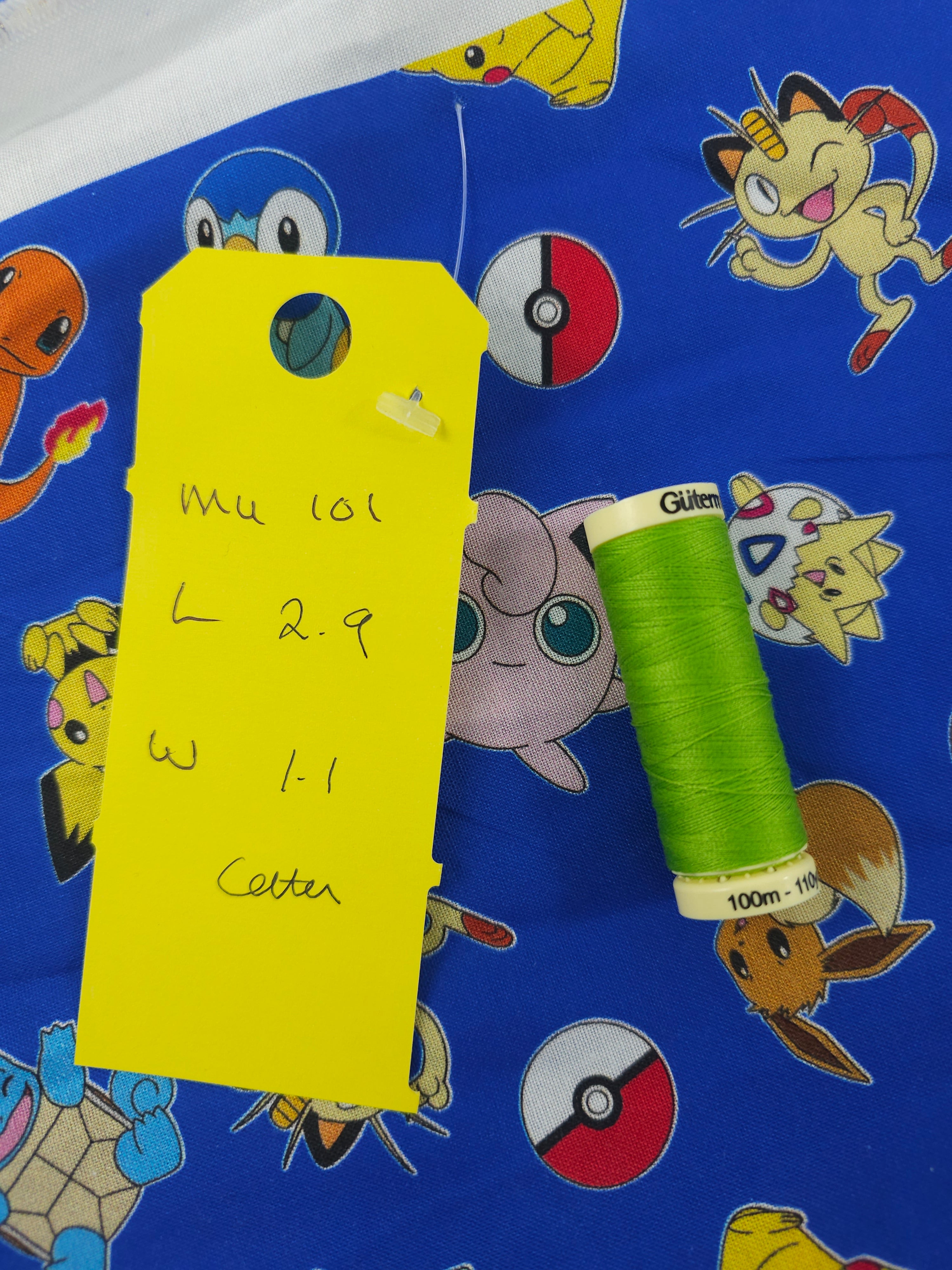 Blue Pokemon Cotton- 2.9m piece