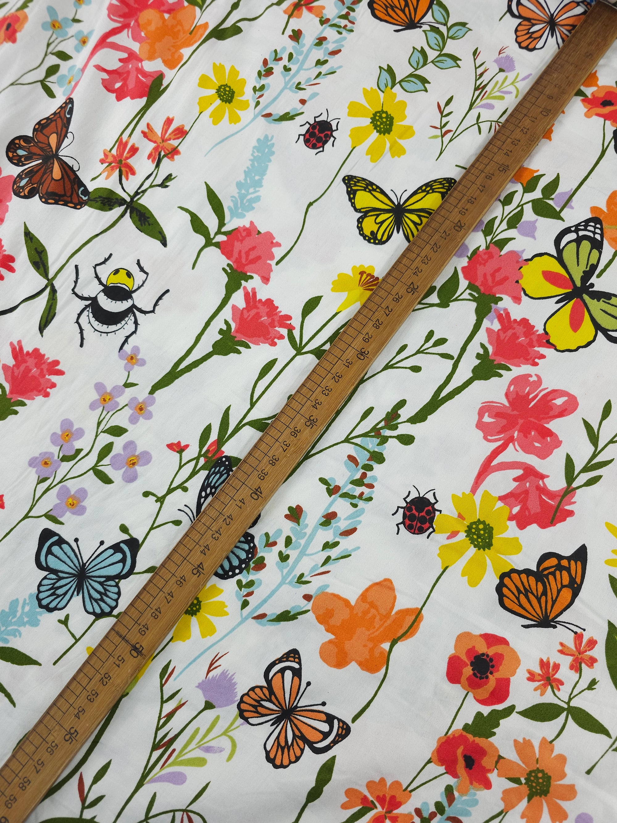 Spring Butterfly Floral Garden 100% Cotton 112" *EXTRA WIDE*