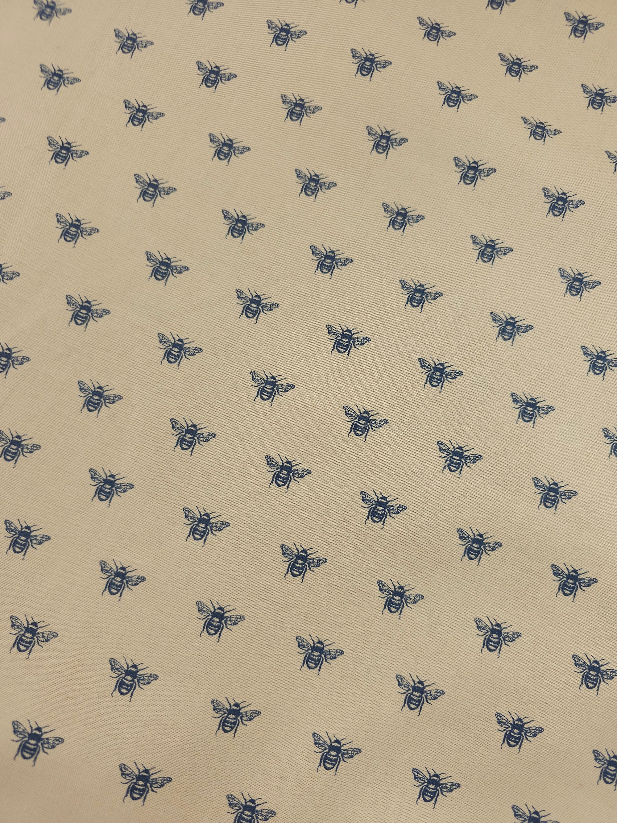 Tan Beige Bees 100% Cotton