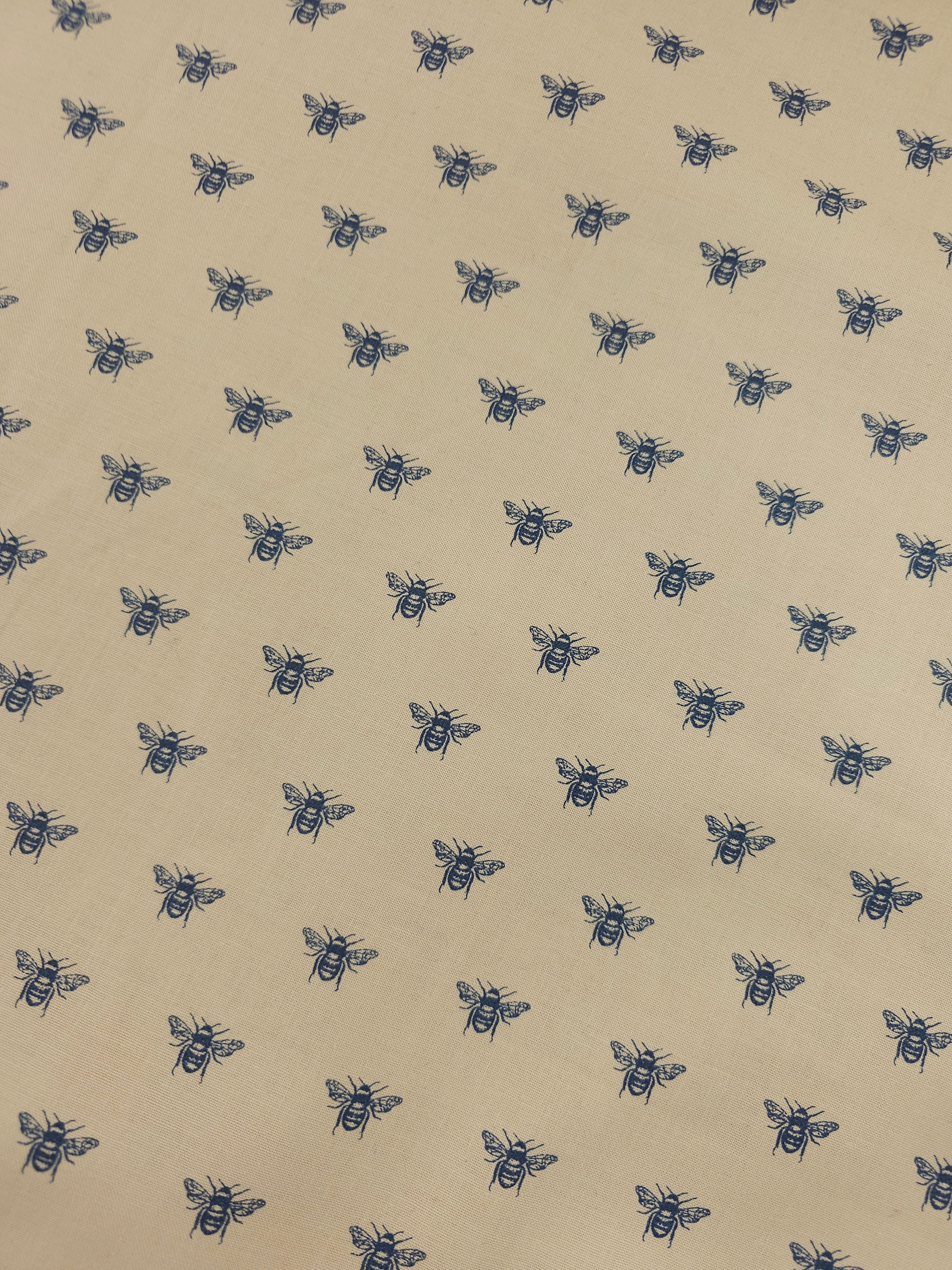 Tan Beige Bees 100% Cotton