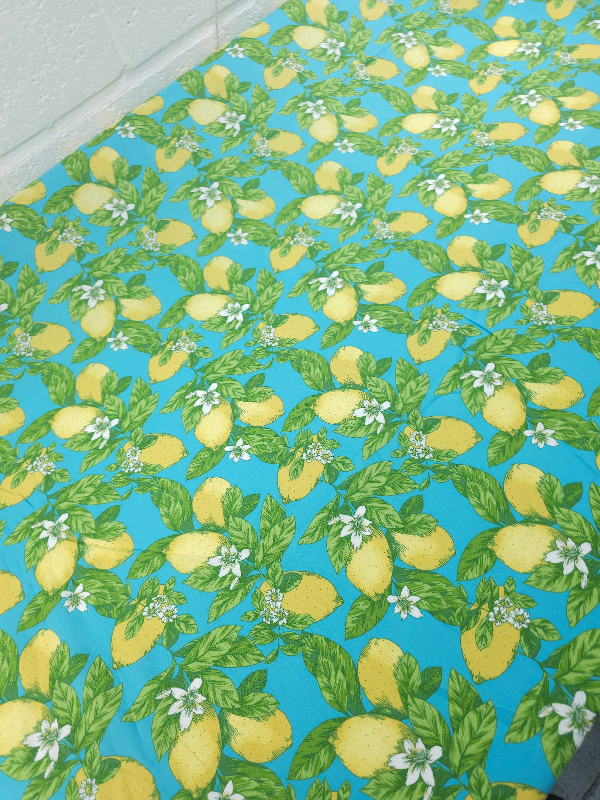 Blue Lemon Leaf Cotton Viscose