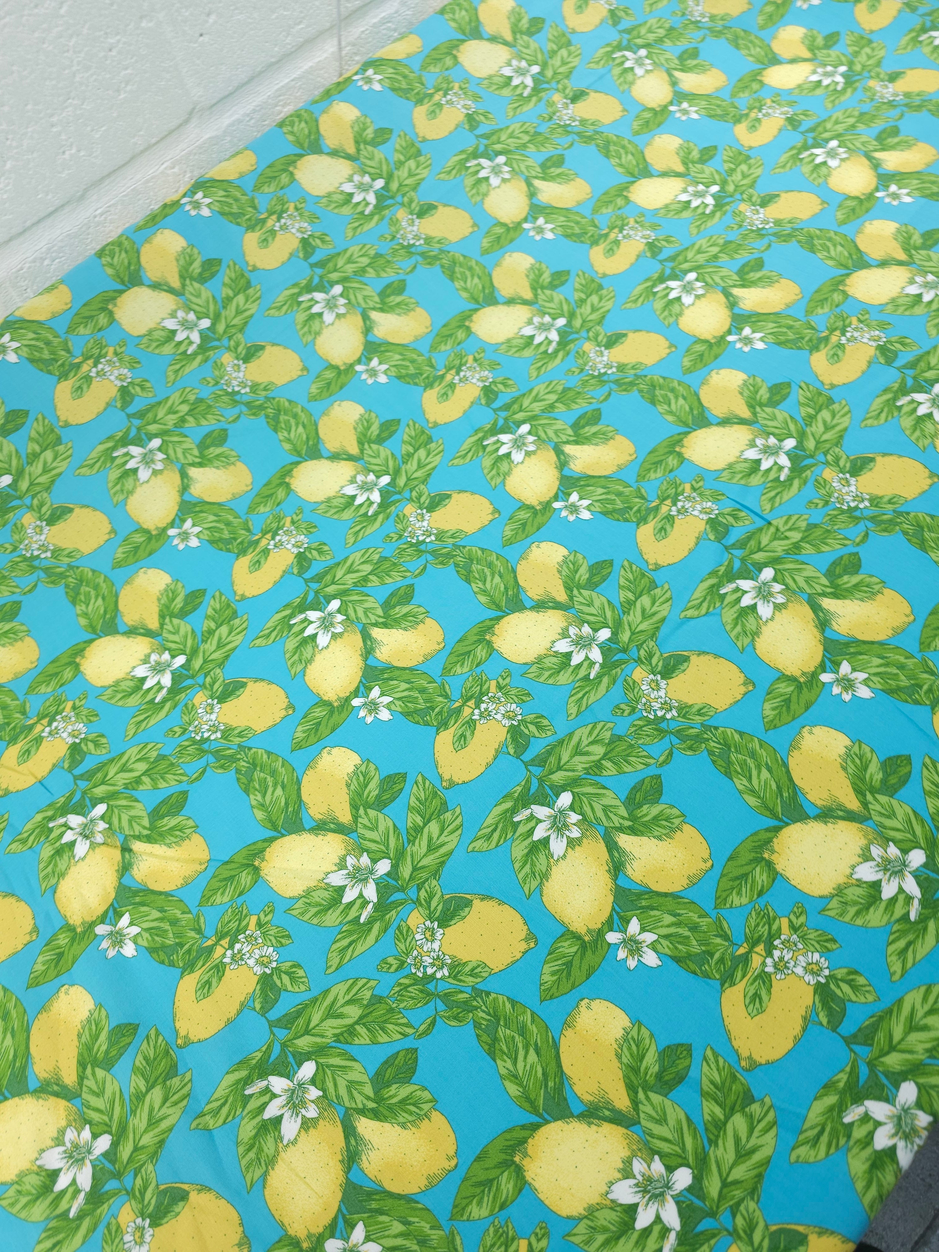 Blue Lemon Leaf Cotton Viscose