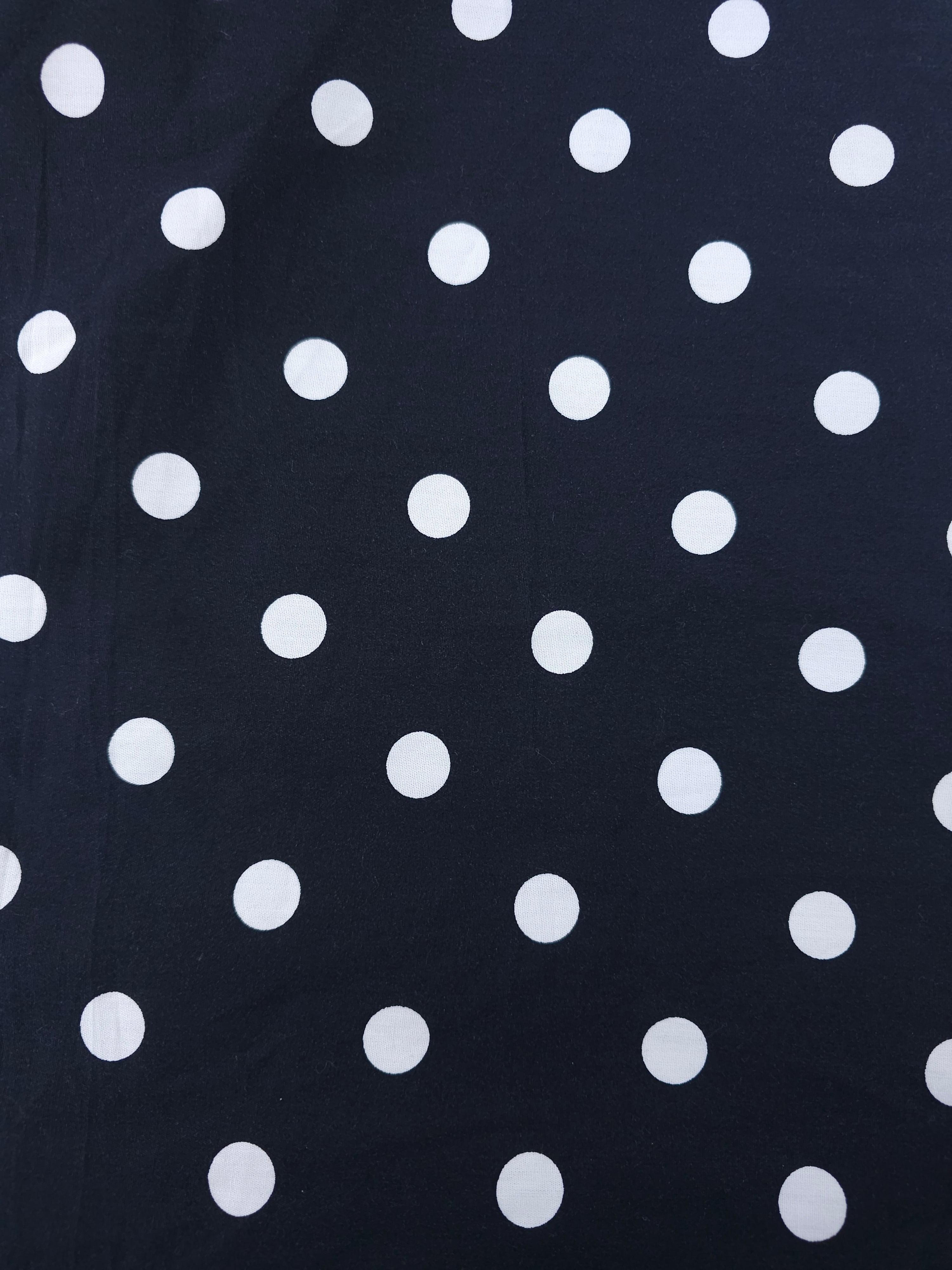 Black polka Viscose- 2m piece