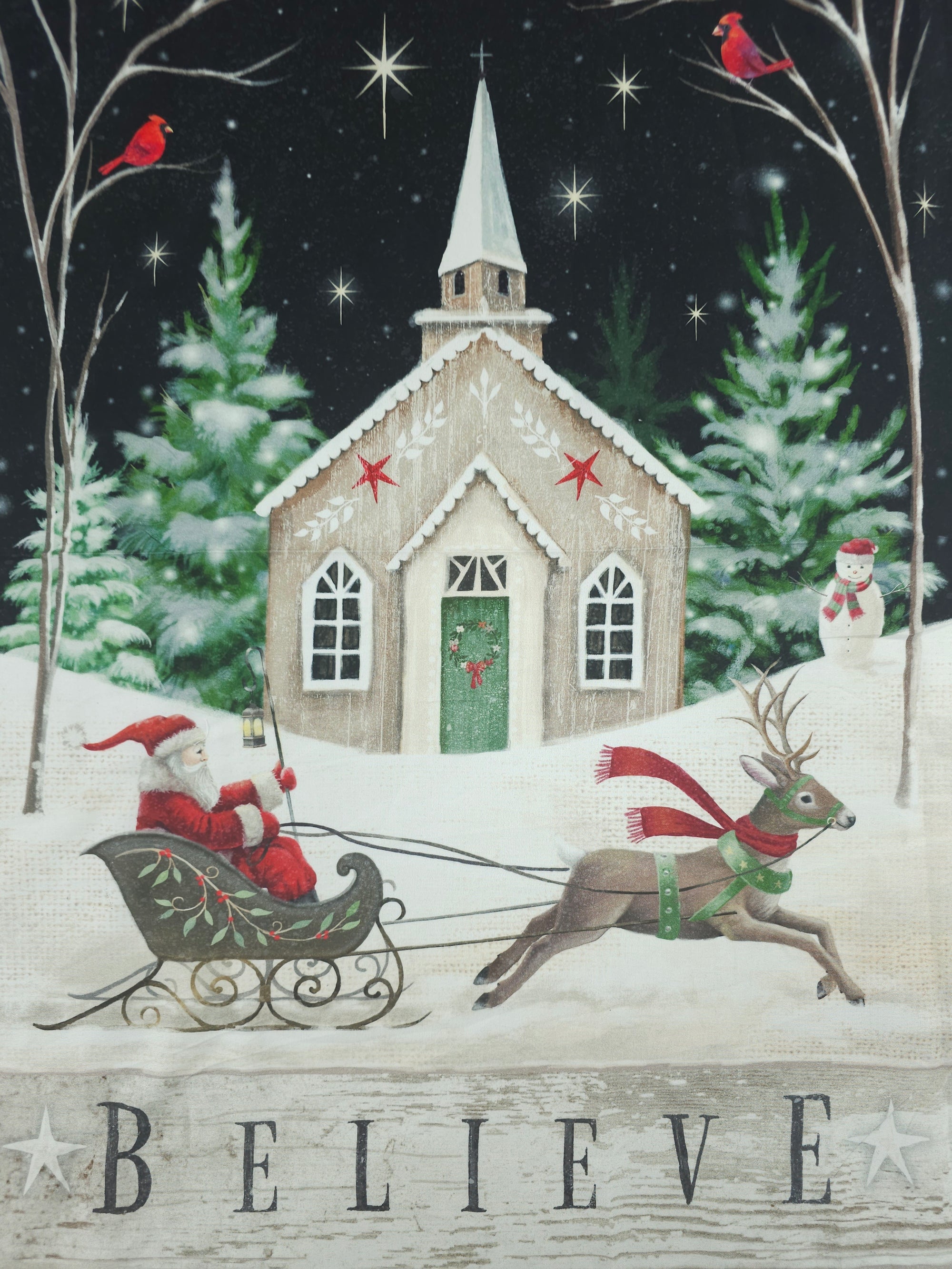 Santa Believe 100% Cotton - 60cm Panel