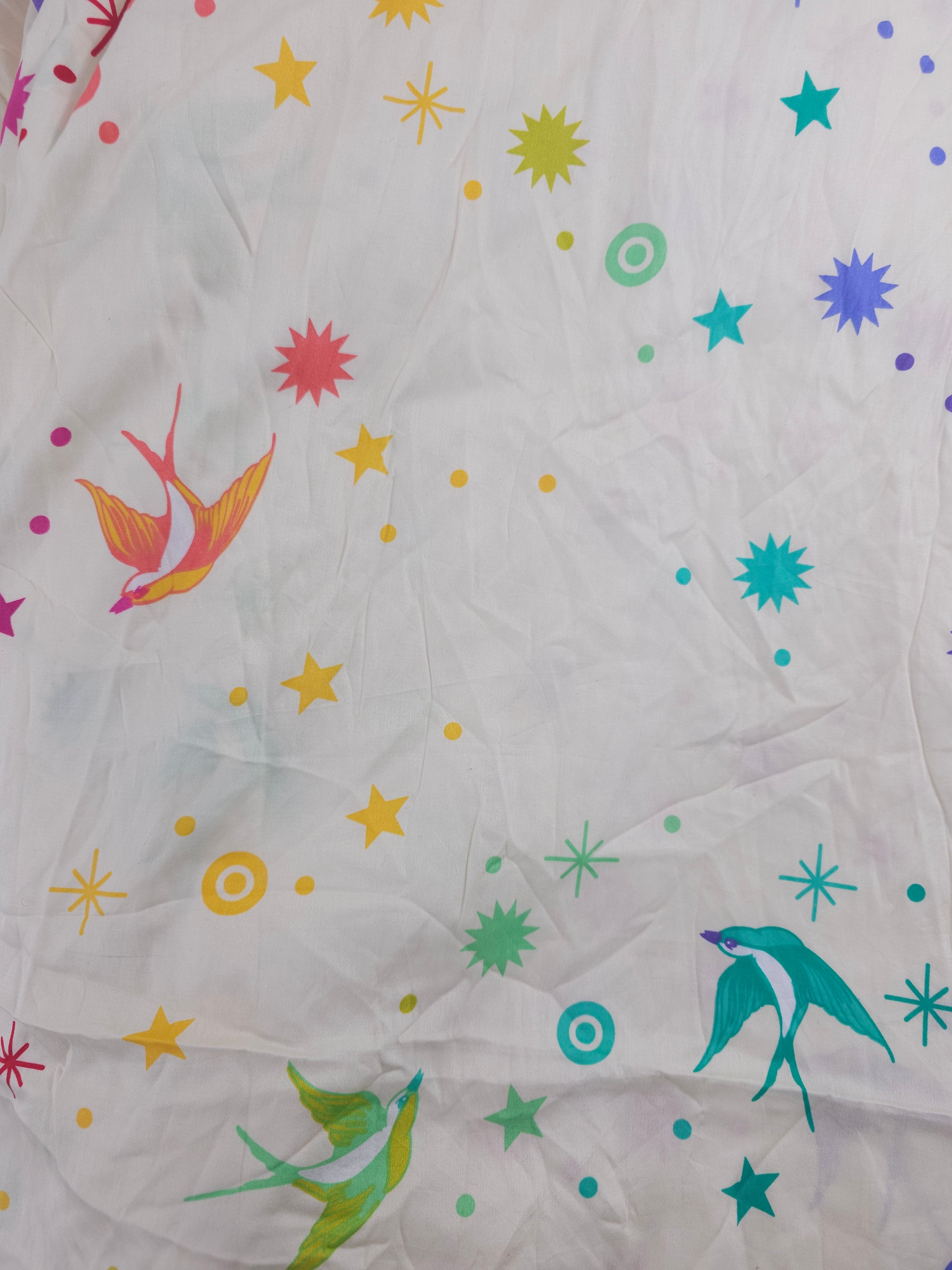 Rainbow bird Cotton sateen- 3m piece