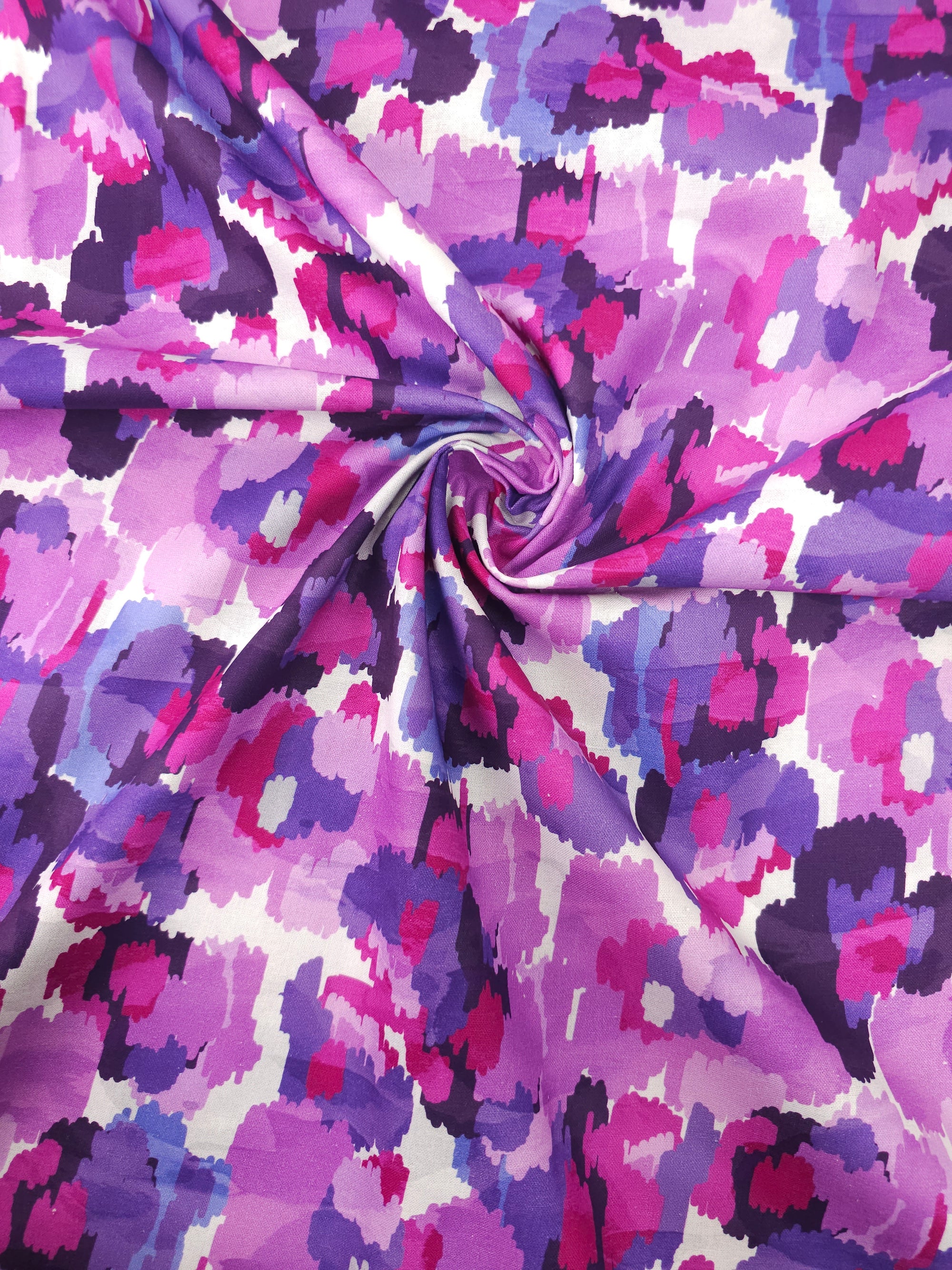 Purple Abstract Static Smudge 100% Cotton