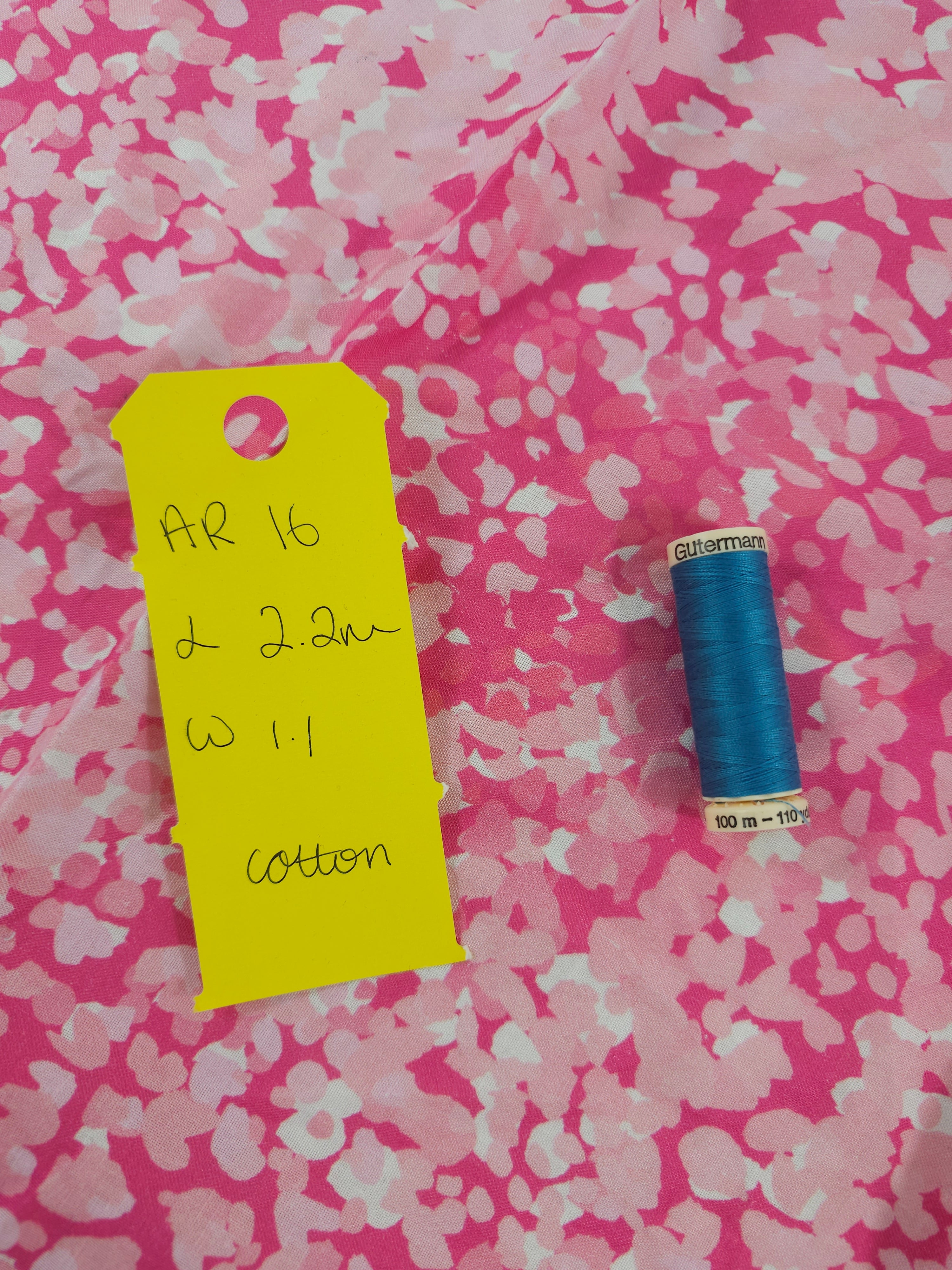 Pink bubblegum Cotton- 2.2m piece