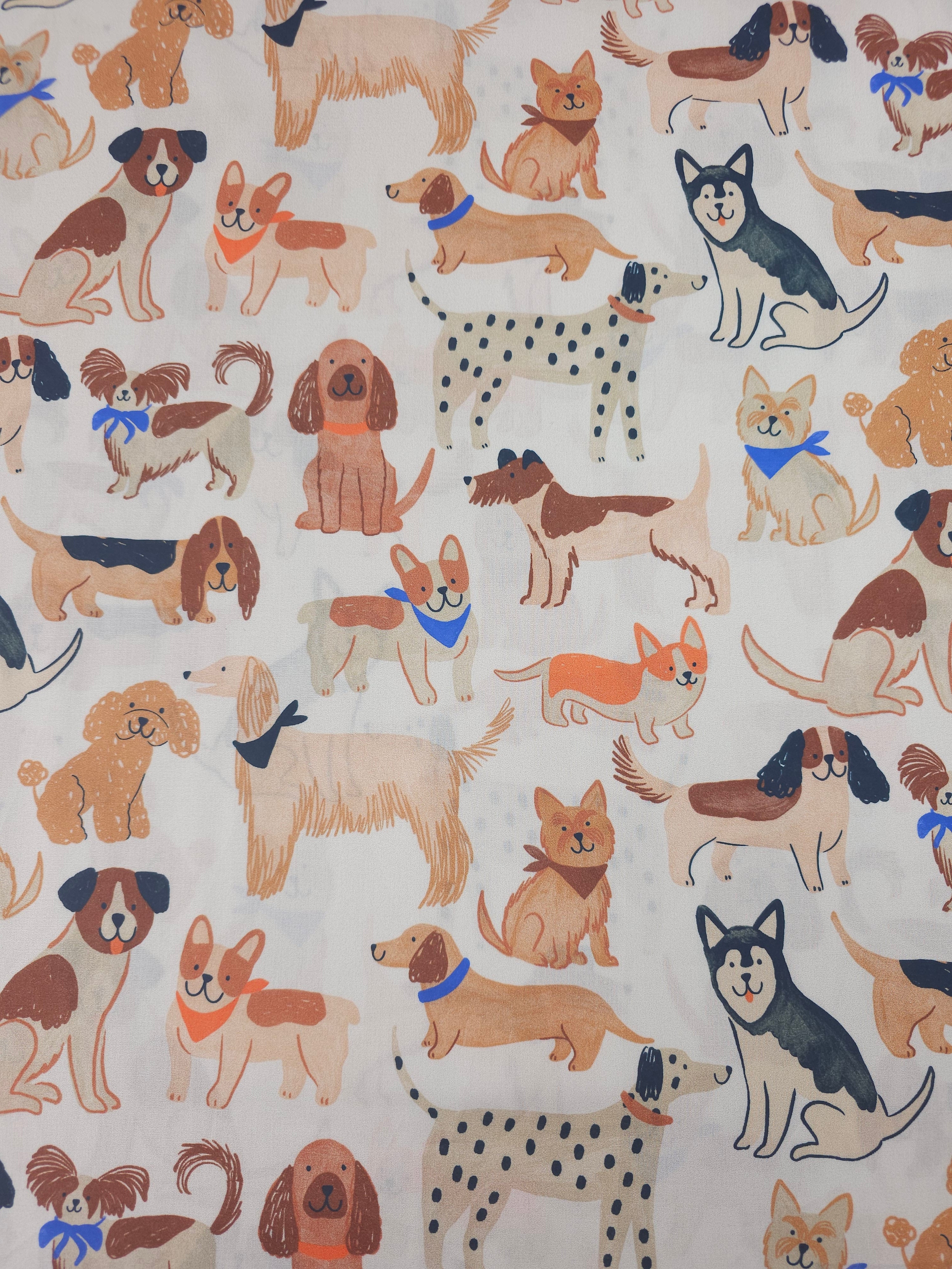 Dog Friends 100% Cotton 57"