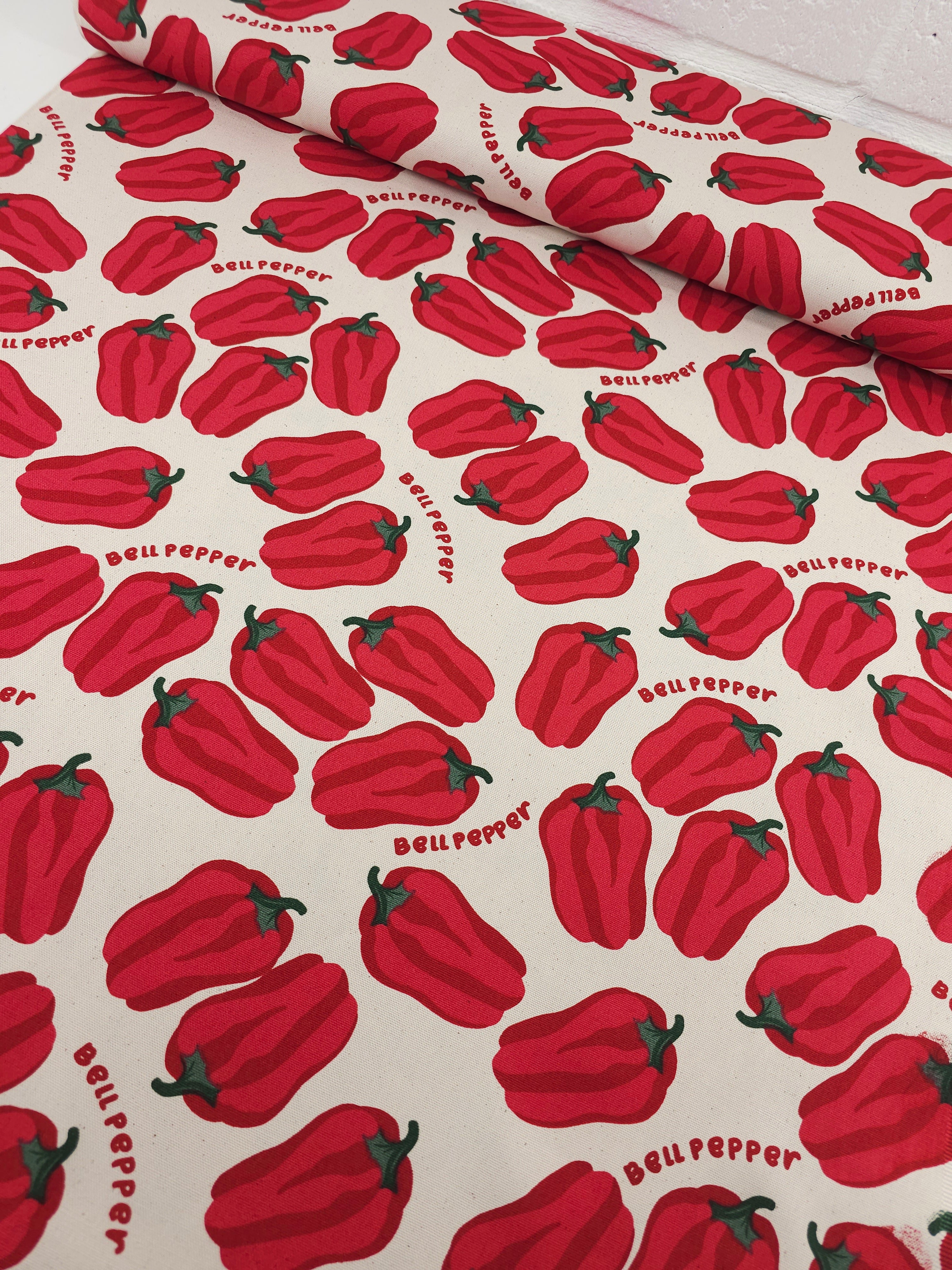 Red/Ivory Bell Pepper Lightweight Canvas Cotton