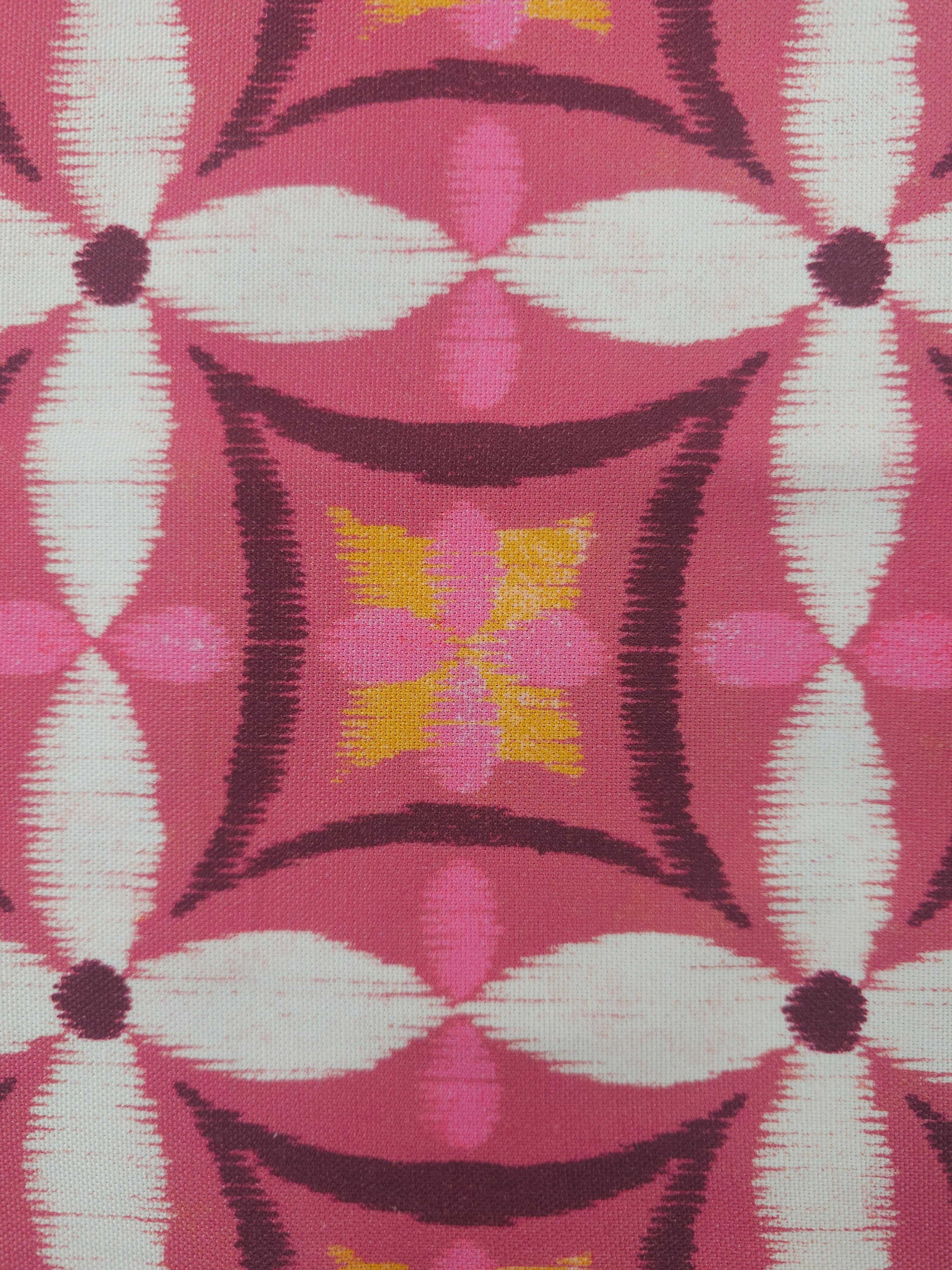 Repeated pink flower Cotton canvas- 1.2m piece
