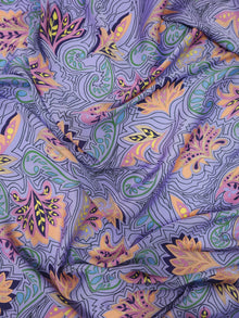  Lilac Paisley Floral Poly Crinkle Satin