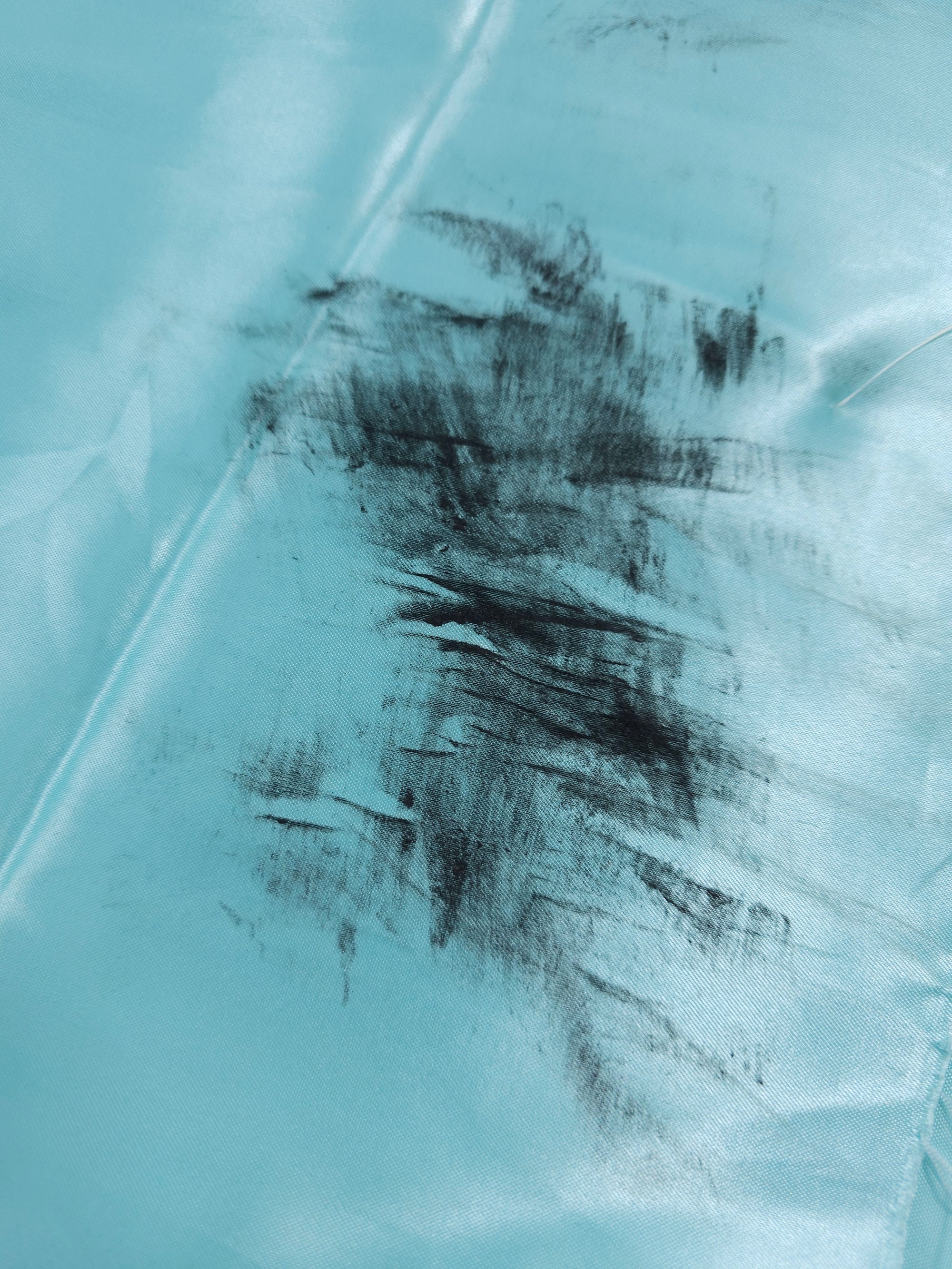 Light Blue Satin (Defect - Black Marks) - 2.1m Piece