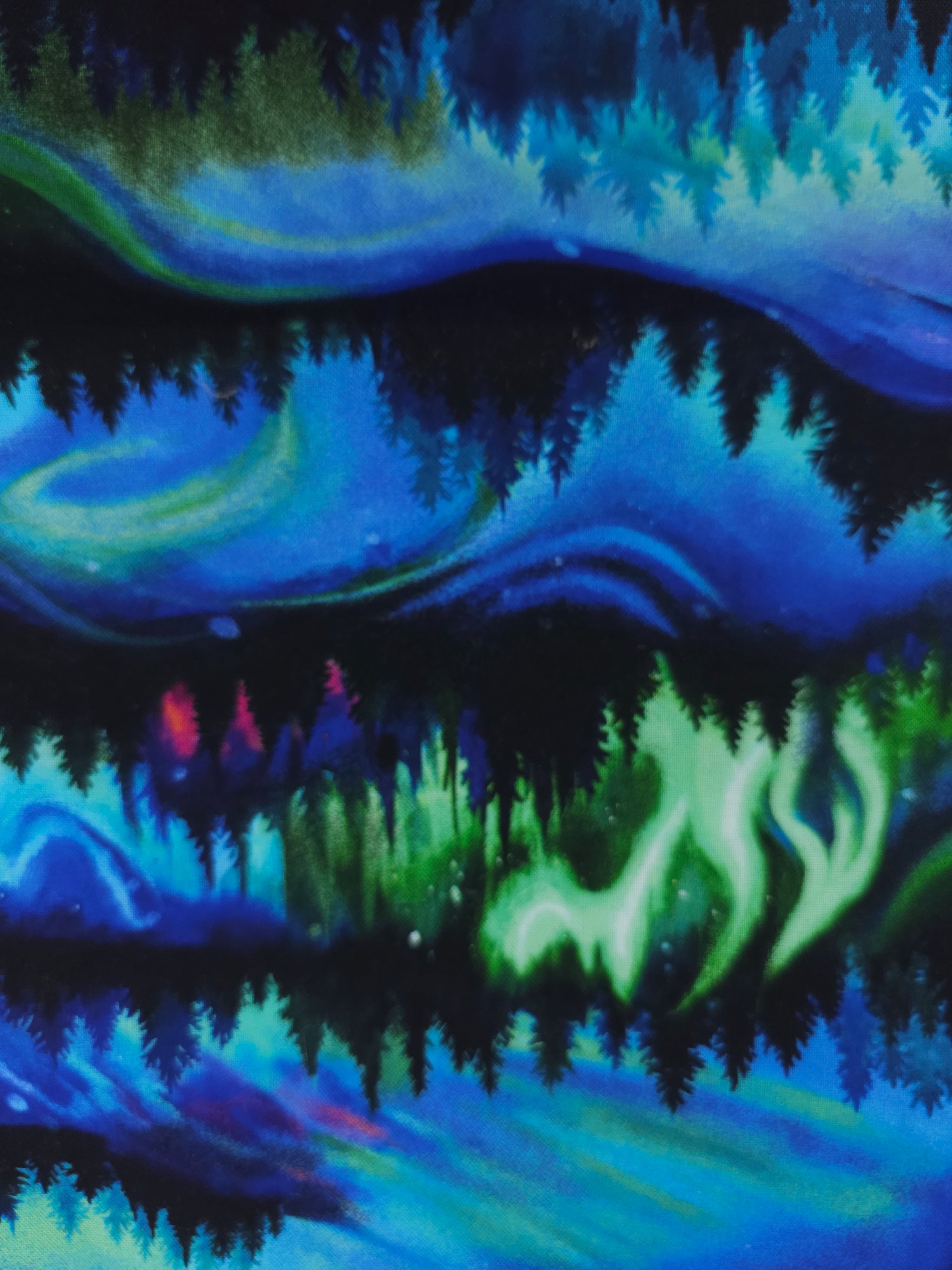 Green/Blue Northern Luminesence 100% Cotton (Various Sizes)