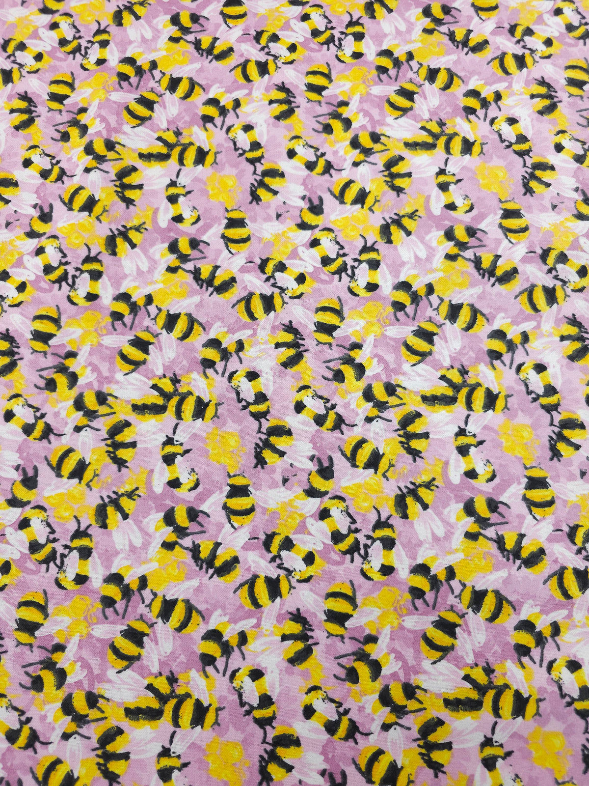 Mauve Bee Field Lightweight Flannel Cotton - Joann