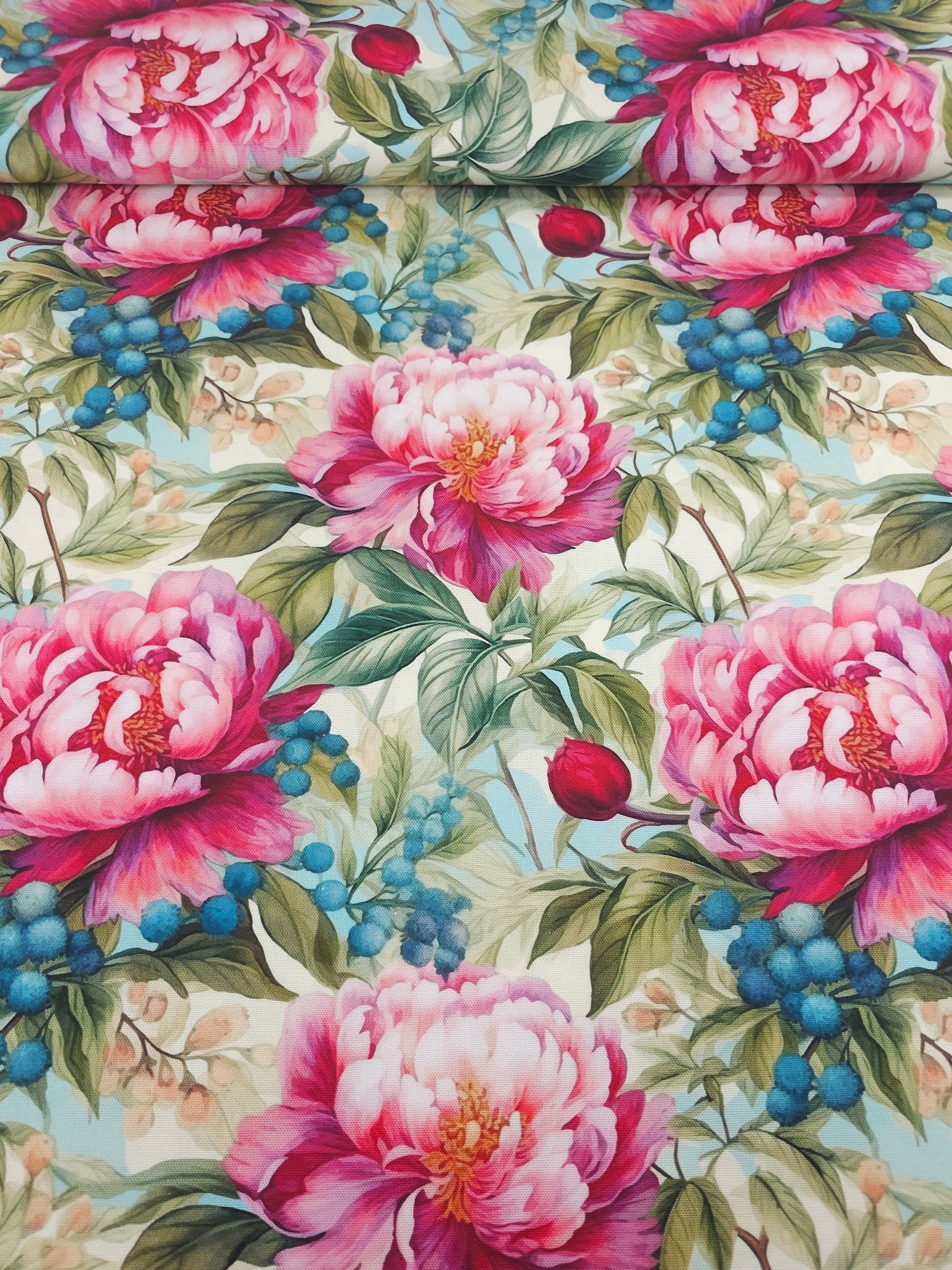 Botanical Peonies Canvas Cotton