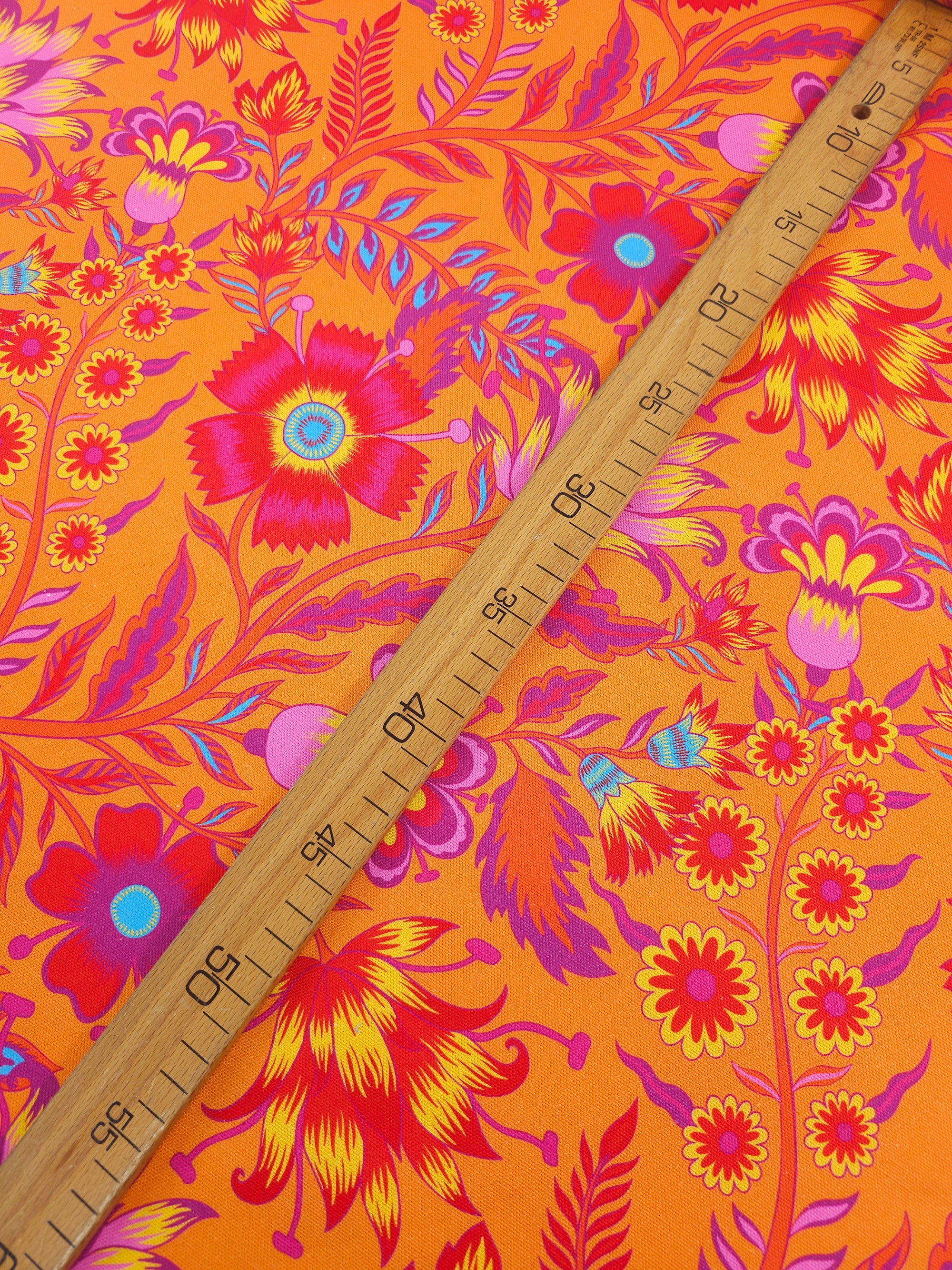 Orange/Pink Floral Fiesta Canvas Cotton
