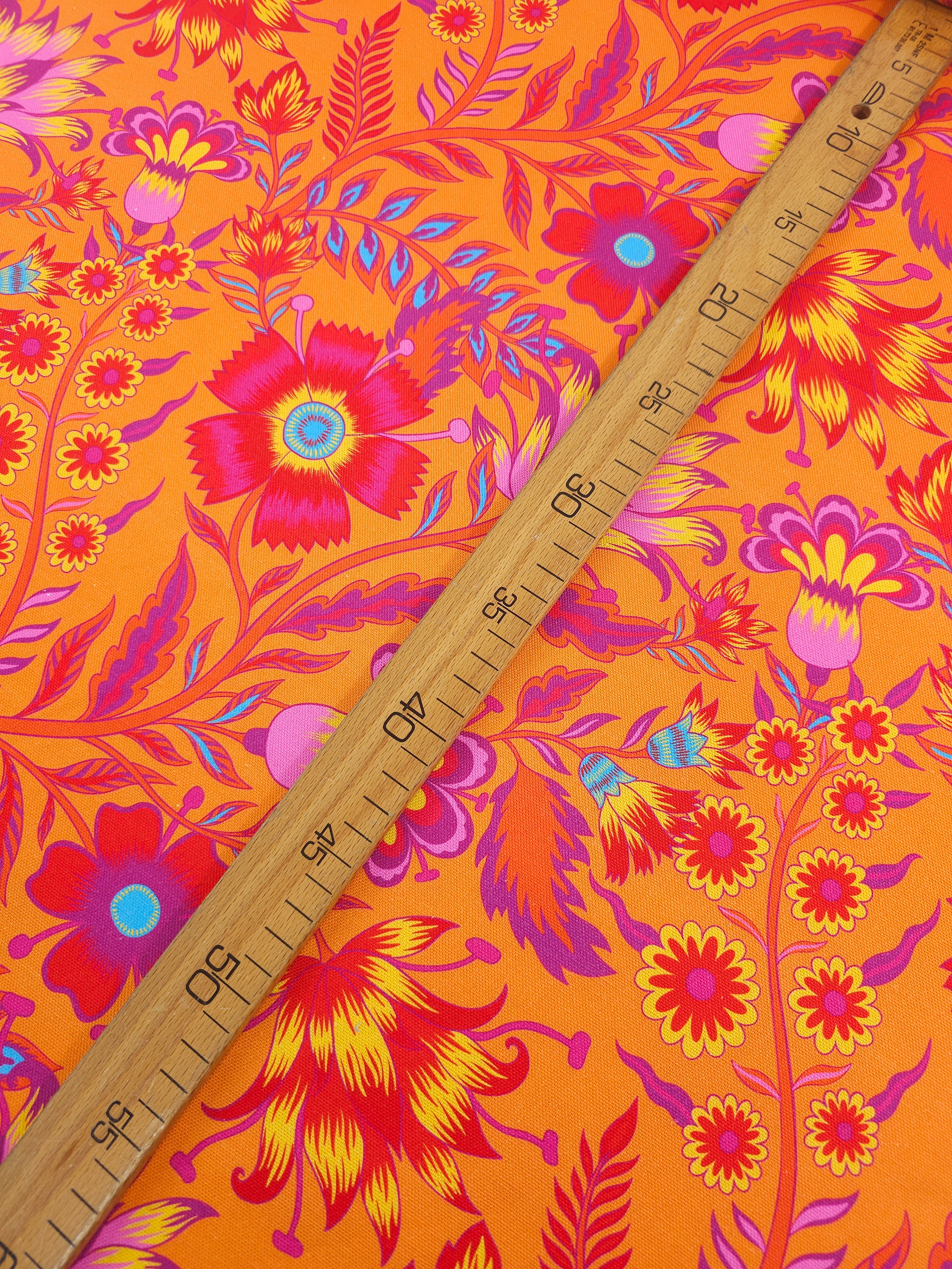 Orange/Pink Floral Fiesta Canvas Cotton