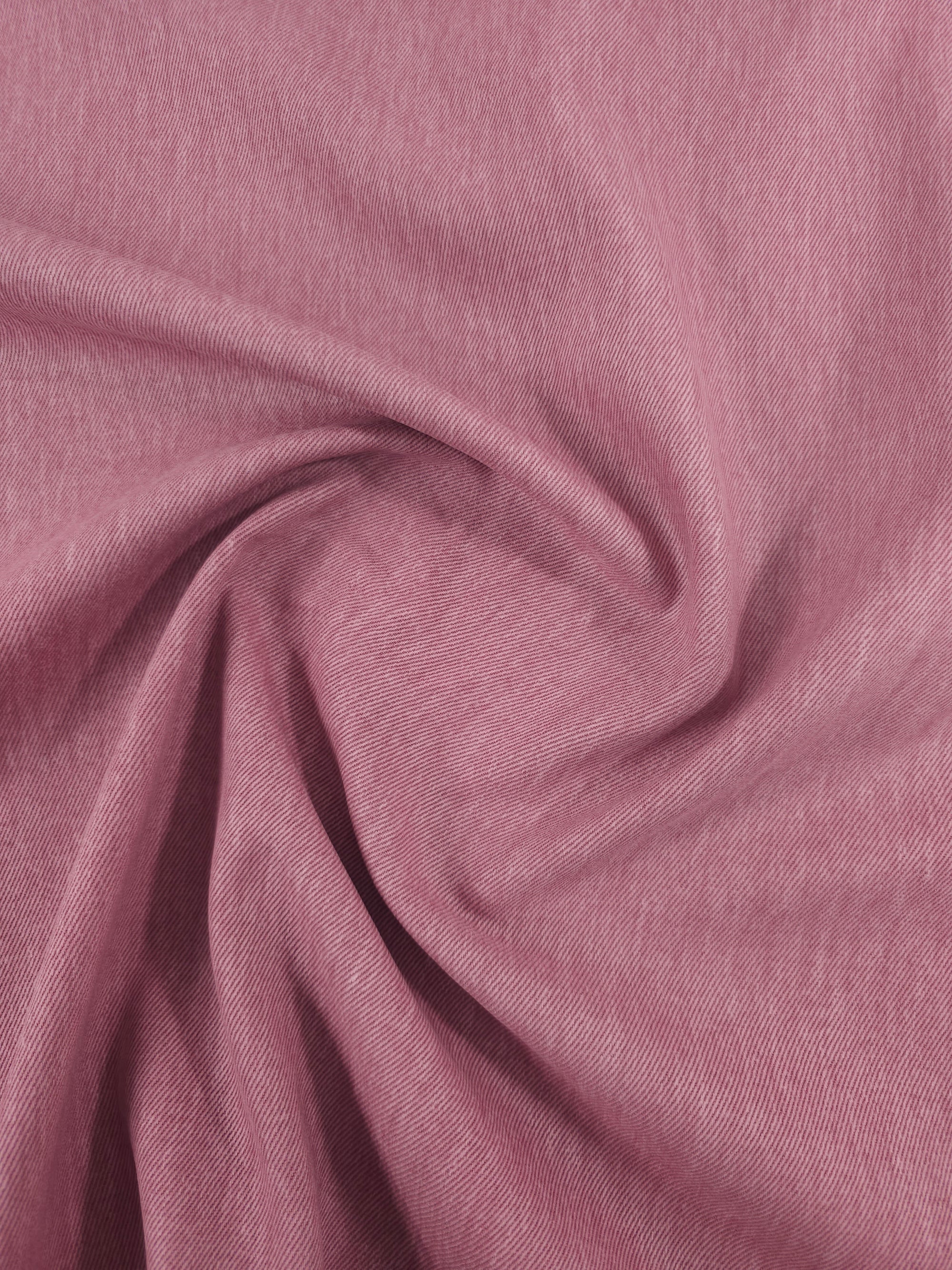 Light Mauve Washed Twill Denim