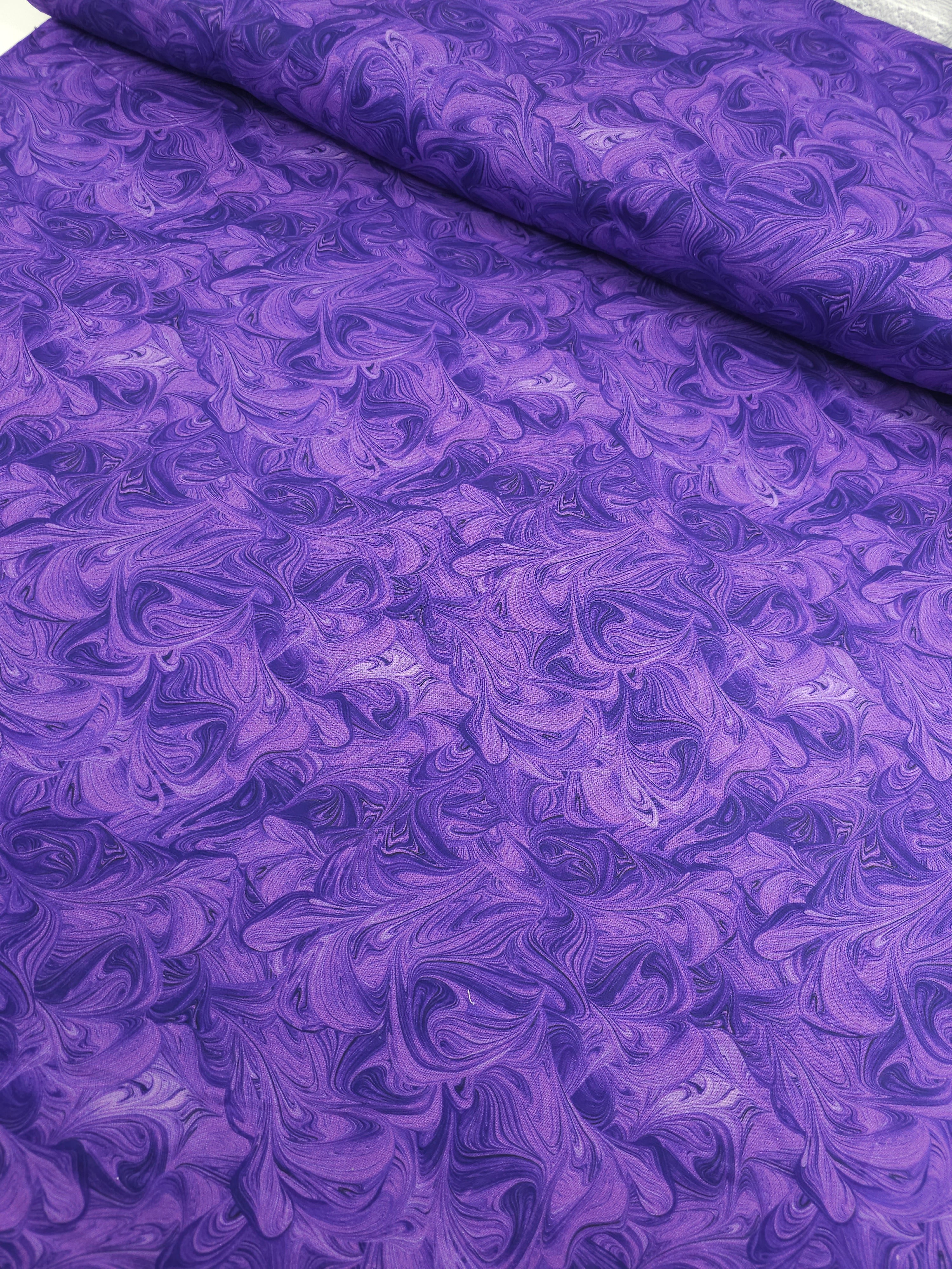 Purple Marble Swirl 100% Cotton 116" *EXTRA WIDE*