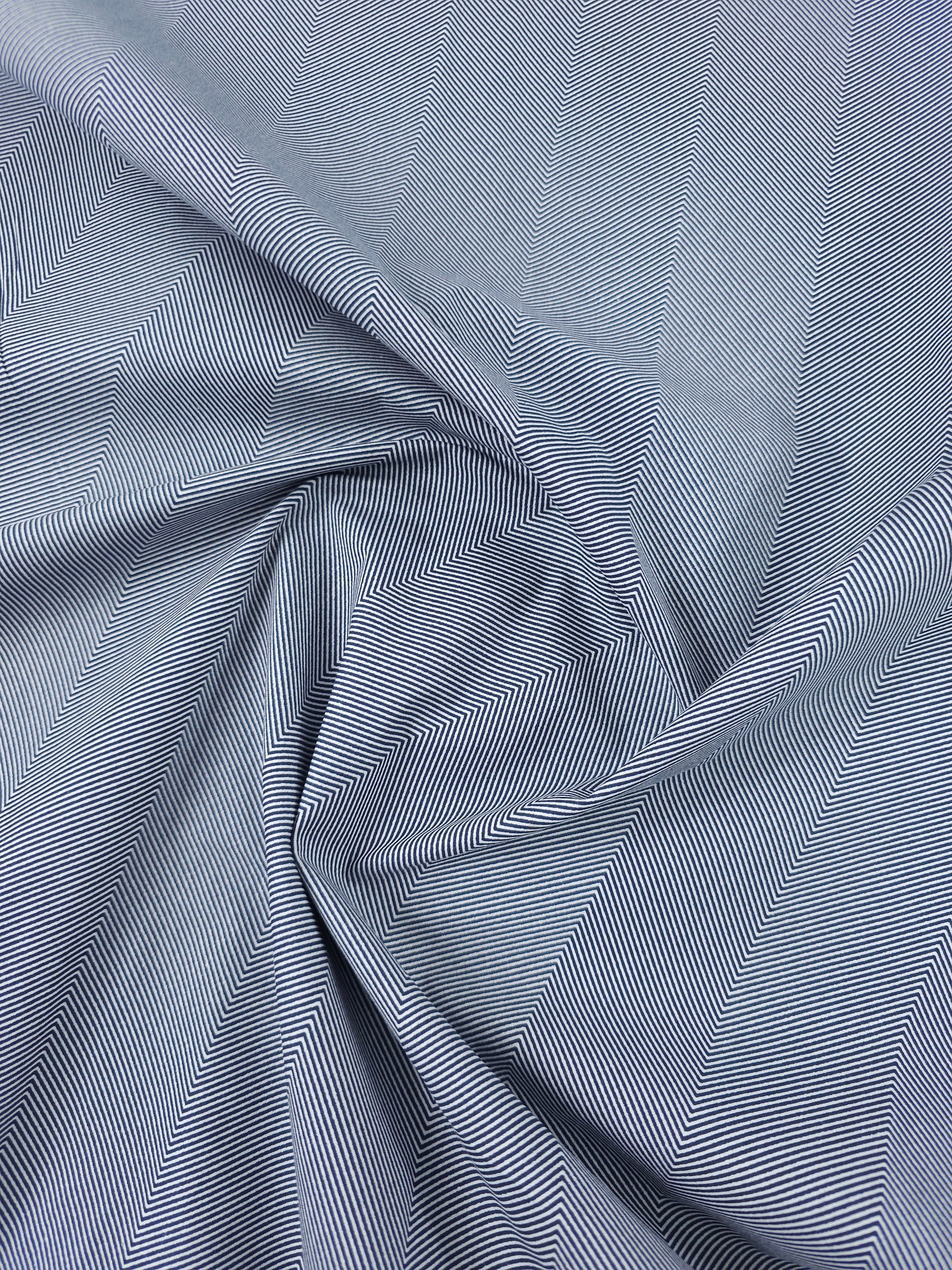 Navy/White Herringbone Stripe 100% Cotton 114" *EXTRA WIDE*