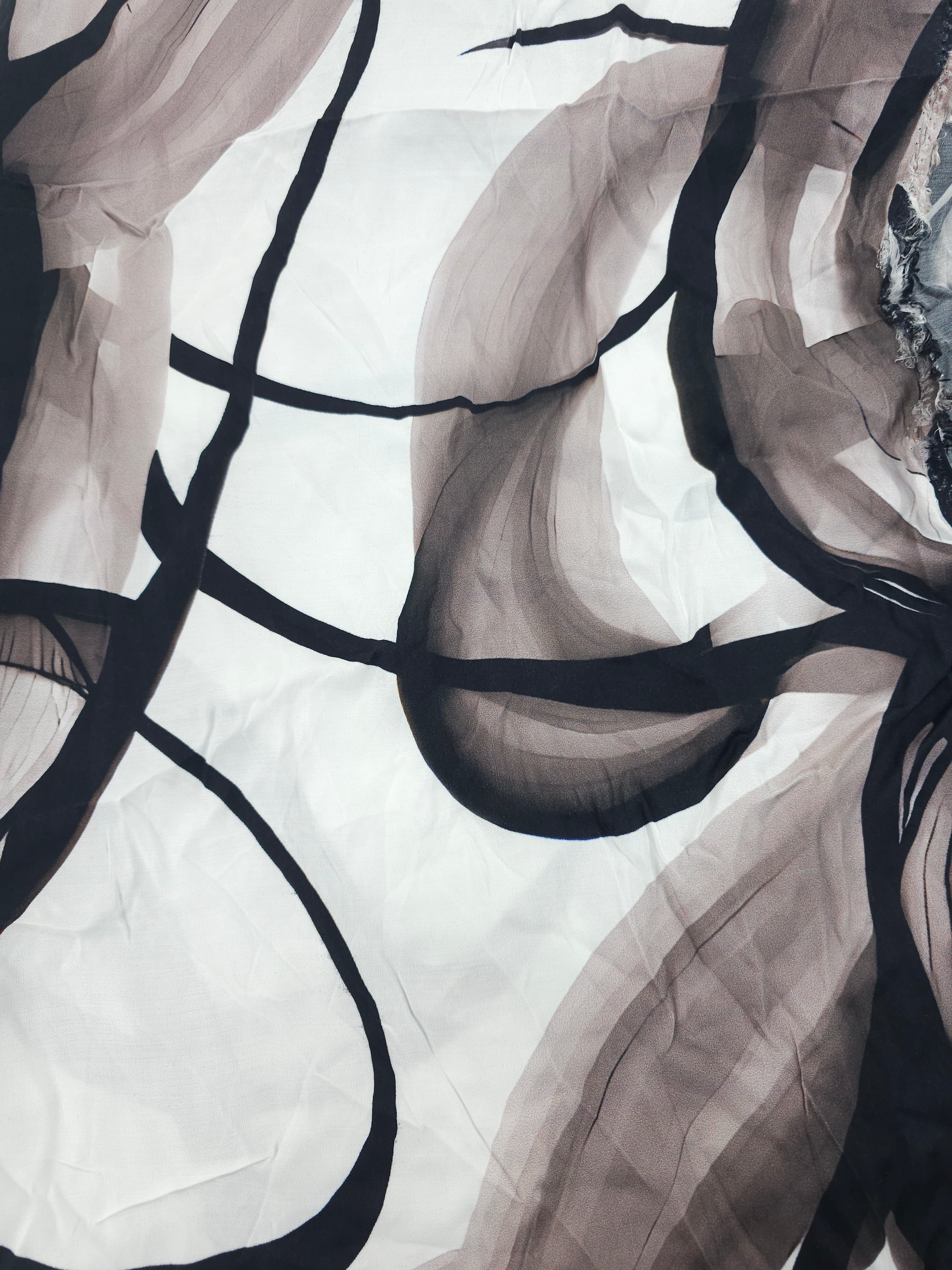 Smoky swirl Viscose sateen- 1.8m piece