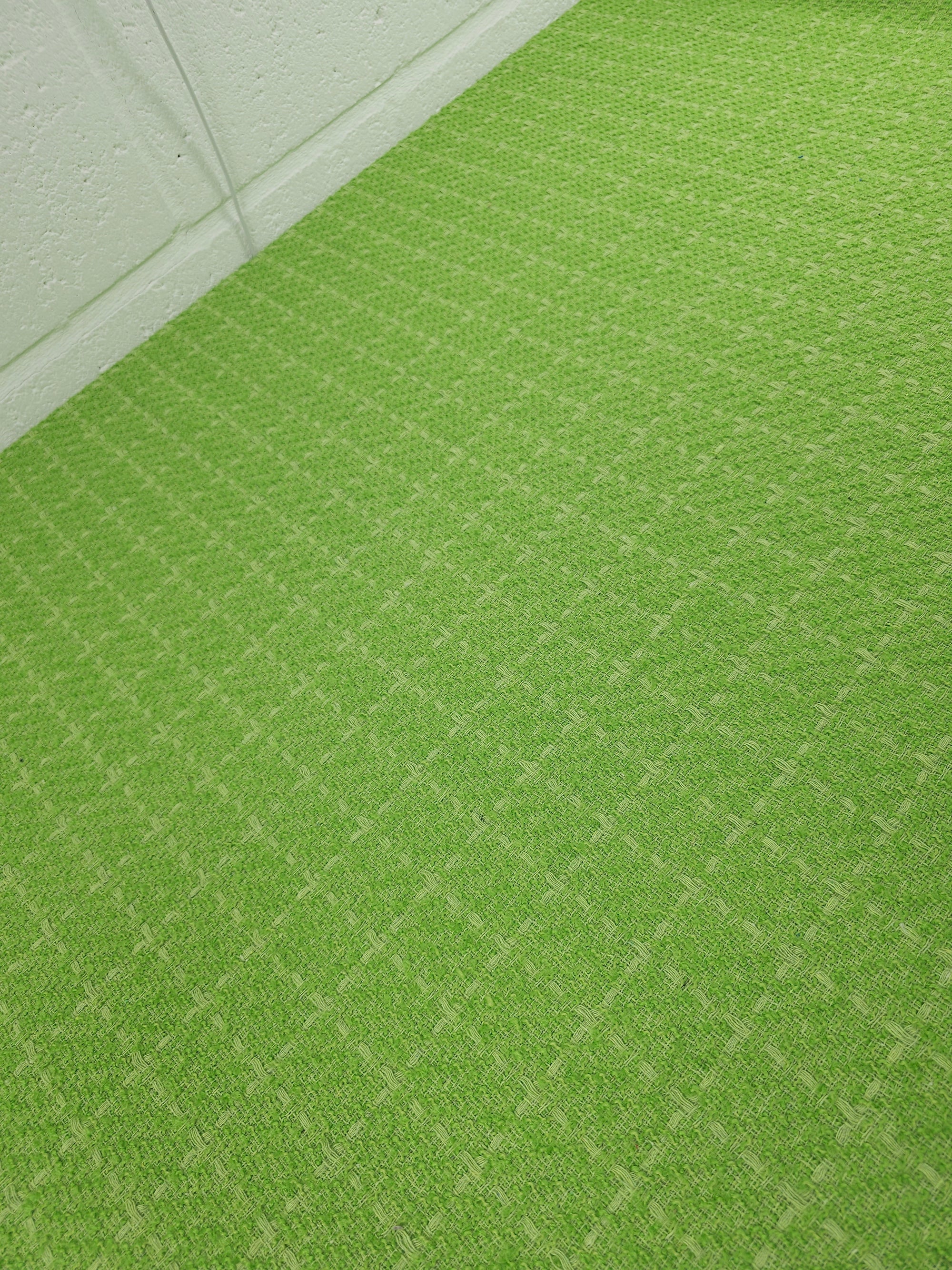 Lime Green Square Check Boucle