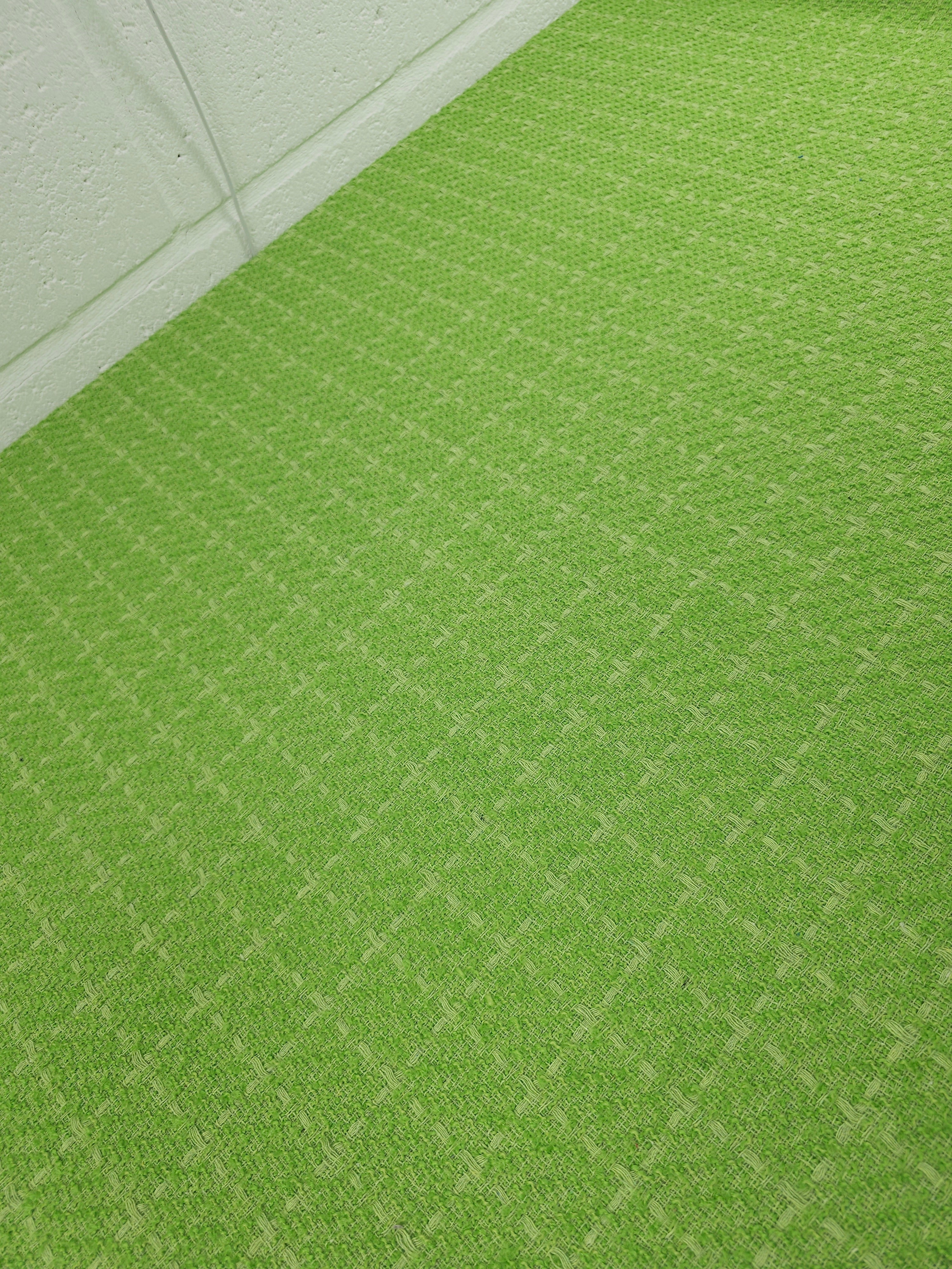 Lime Green Square Check Boucle