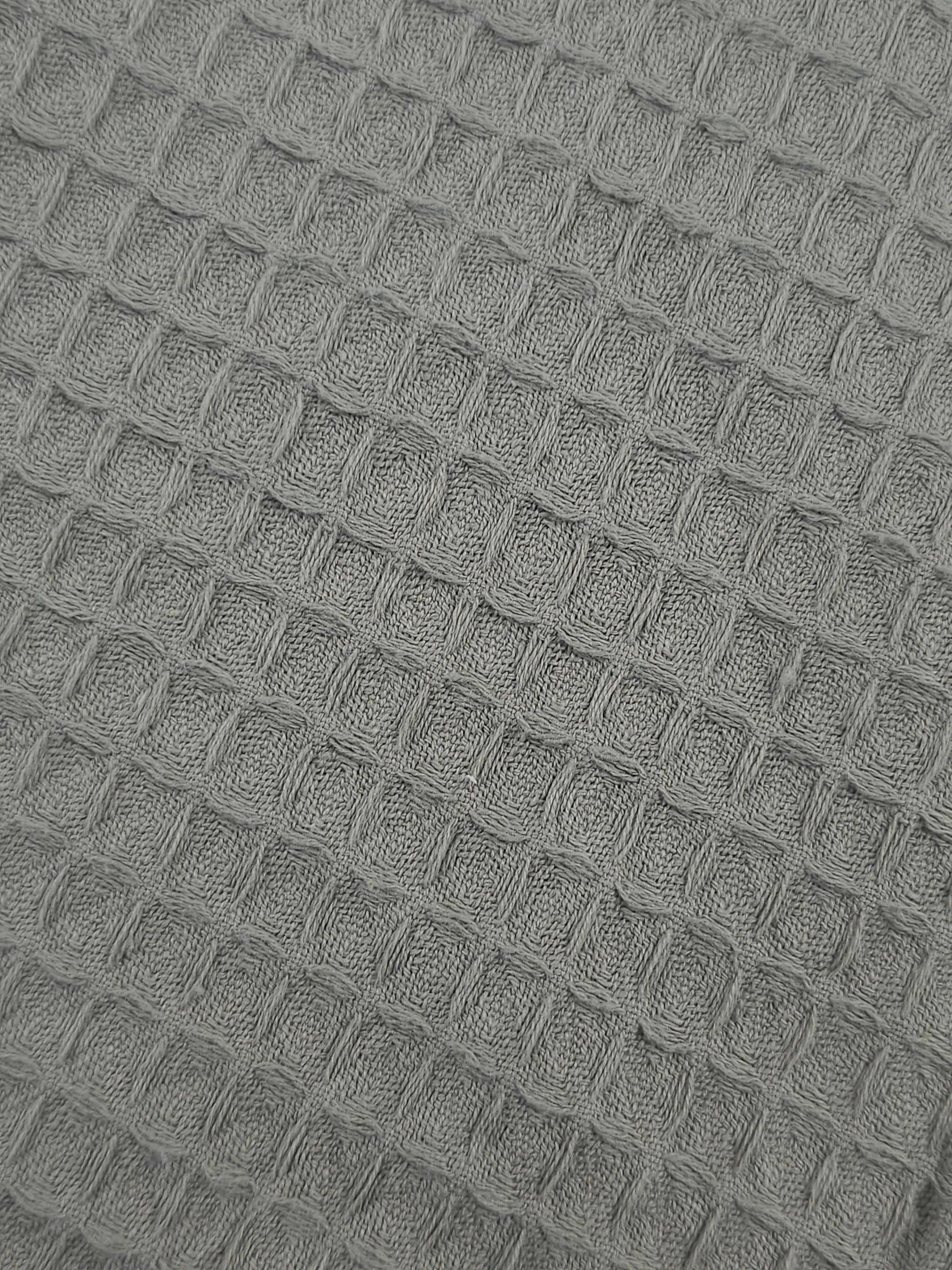 Cloudy Grey Waffle Cotton *EXTRA WIDE*