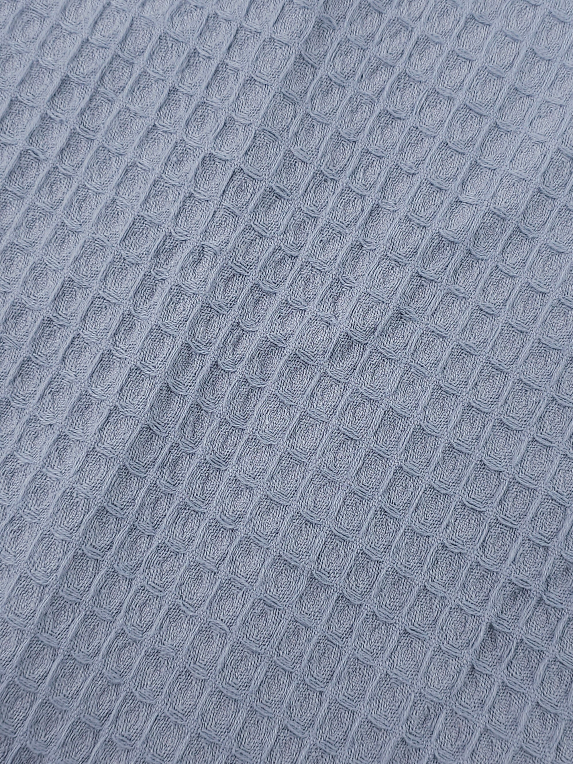 Dusky Blue Waffle Cotton *EXTRA WIDE*