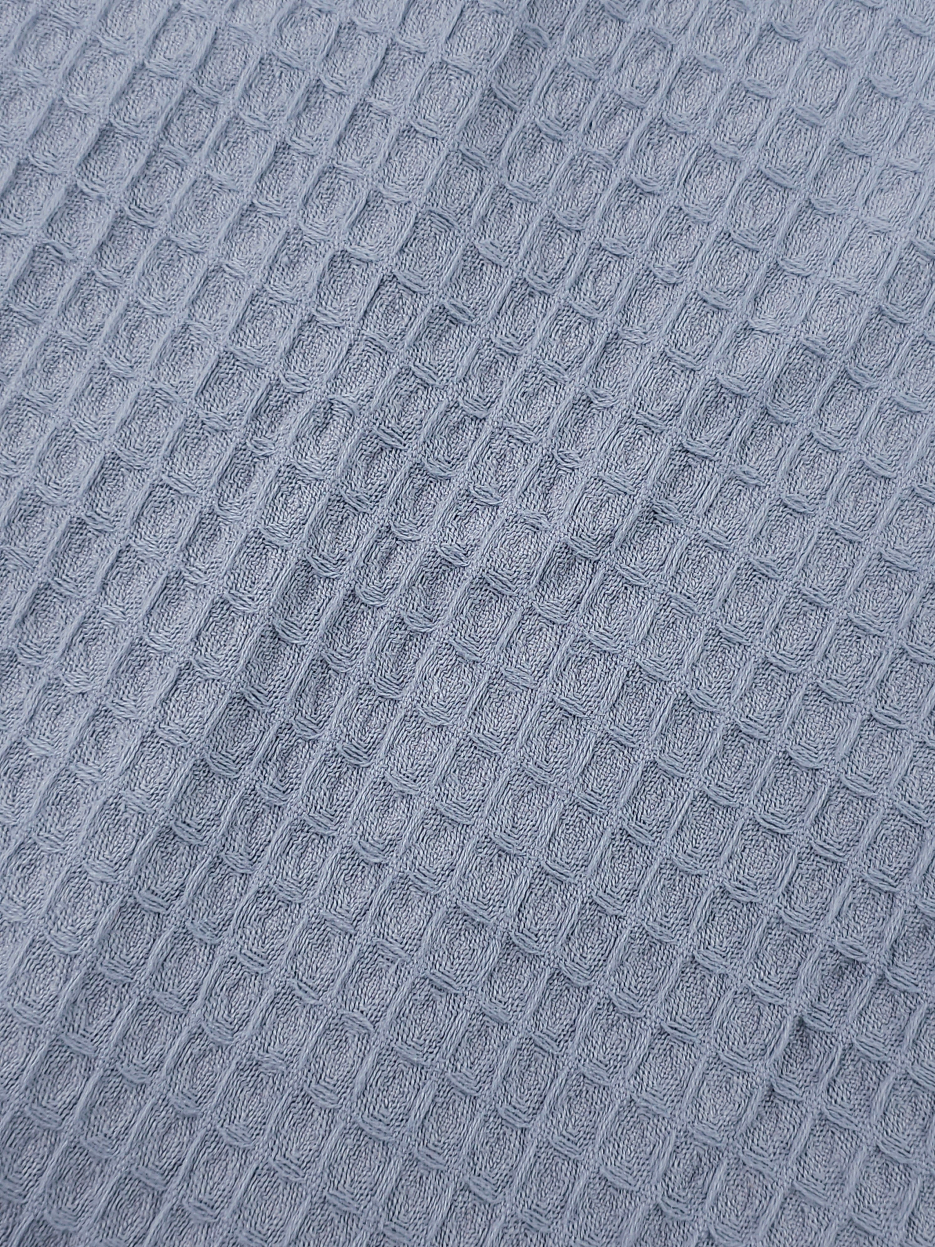 Dusky Blue Waffle Cotton *EXTRA WIDE*