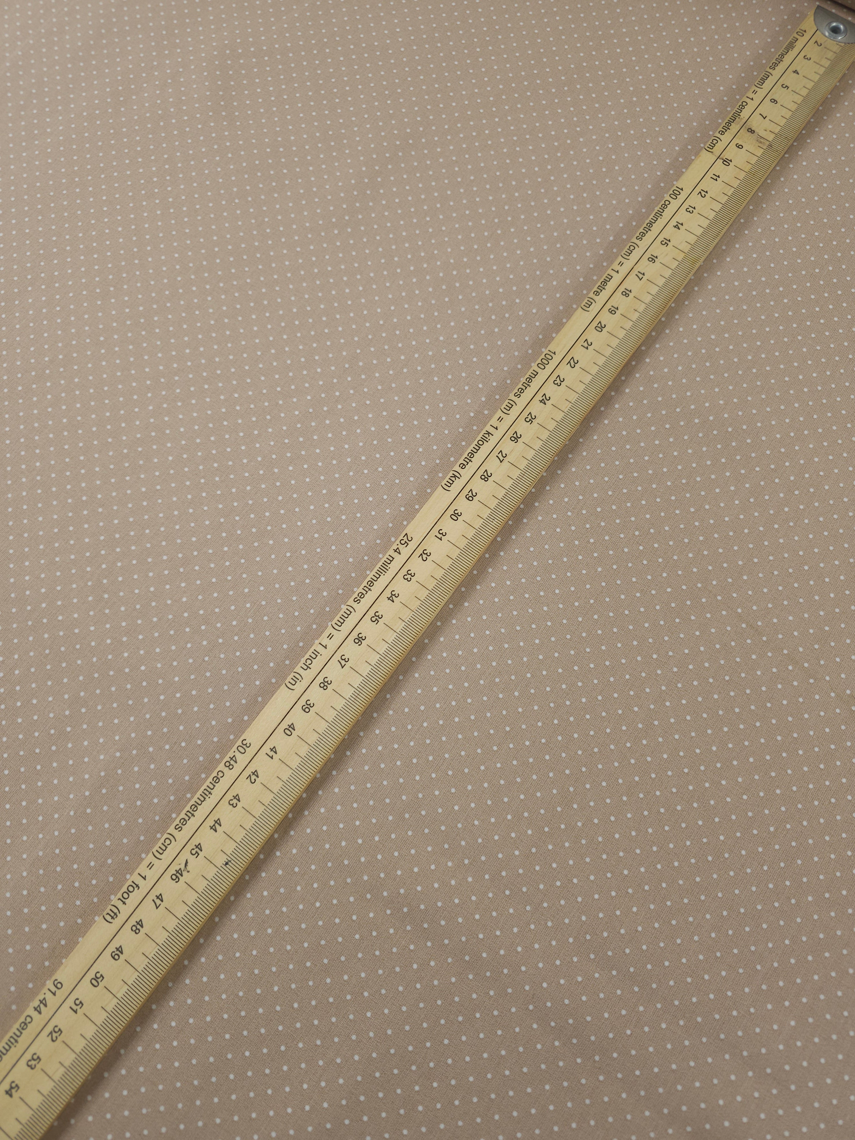 Beige Micro Polka Dot 100% Cotton 60"