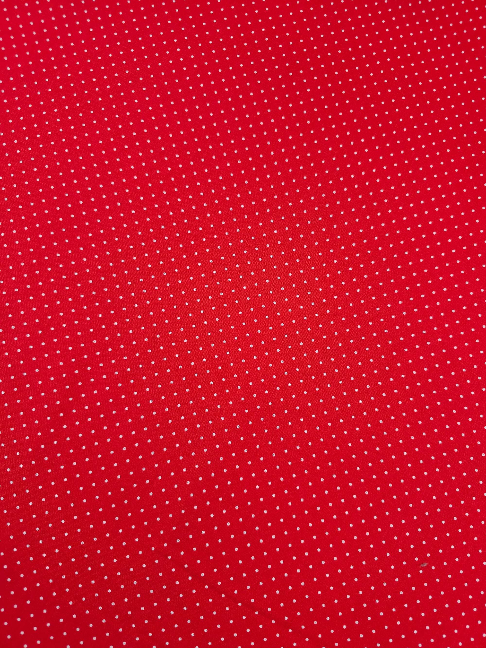 Red Micro Polka Dot Lightweight Cotton 60"