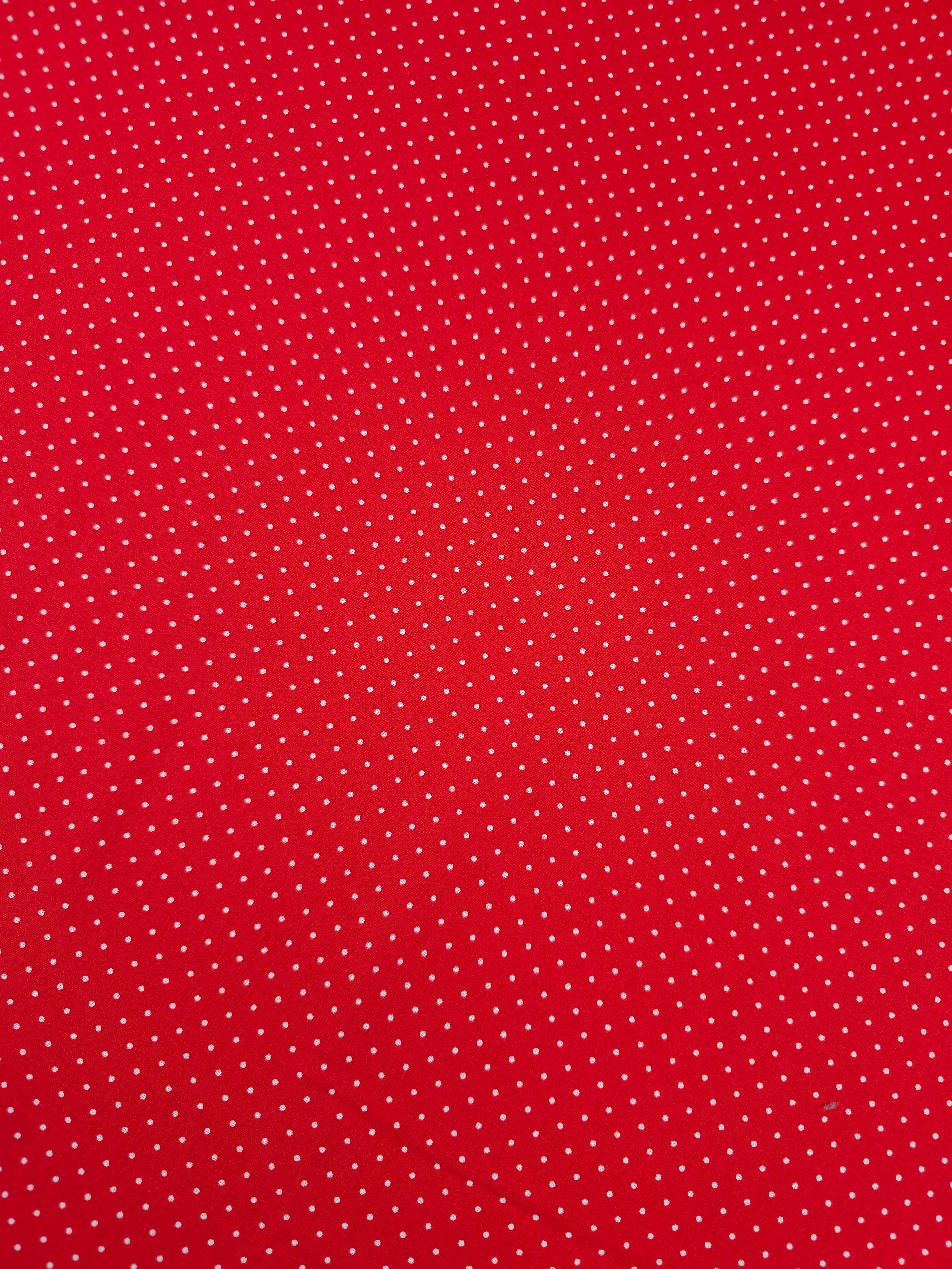Red Micro Polka Dot Lightweight Cotton 60"