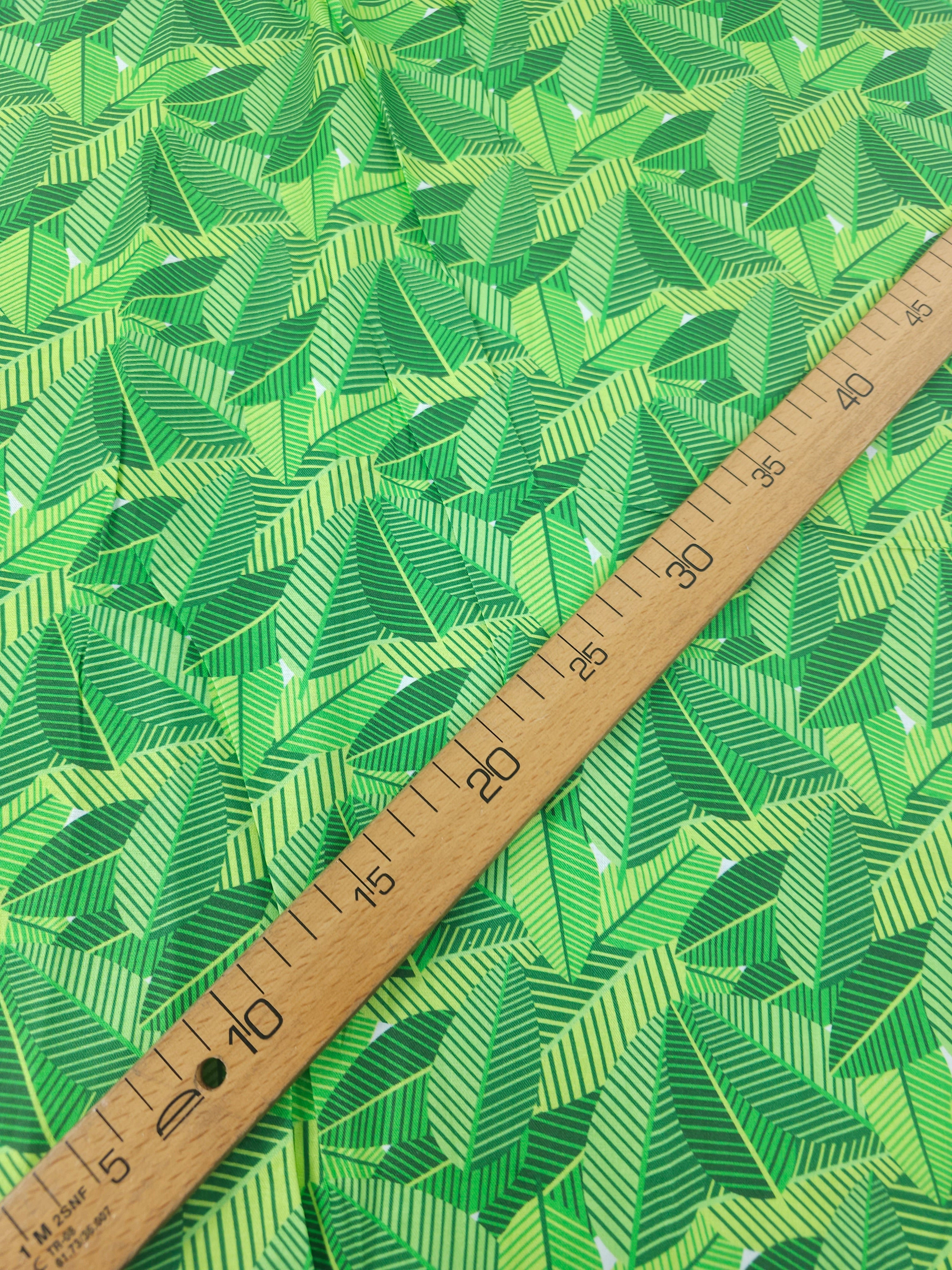 Green Abstract Leaf Shifter 100% Cotton