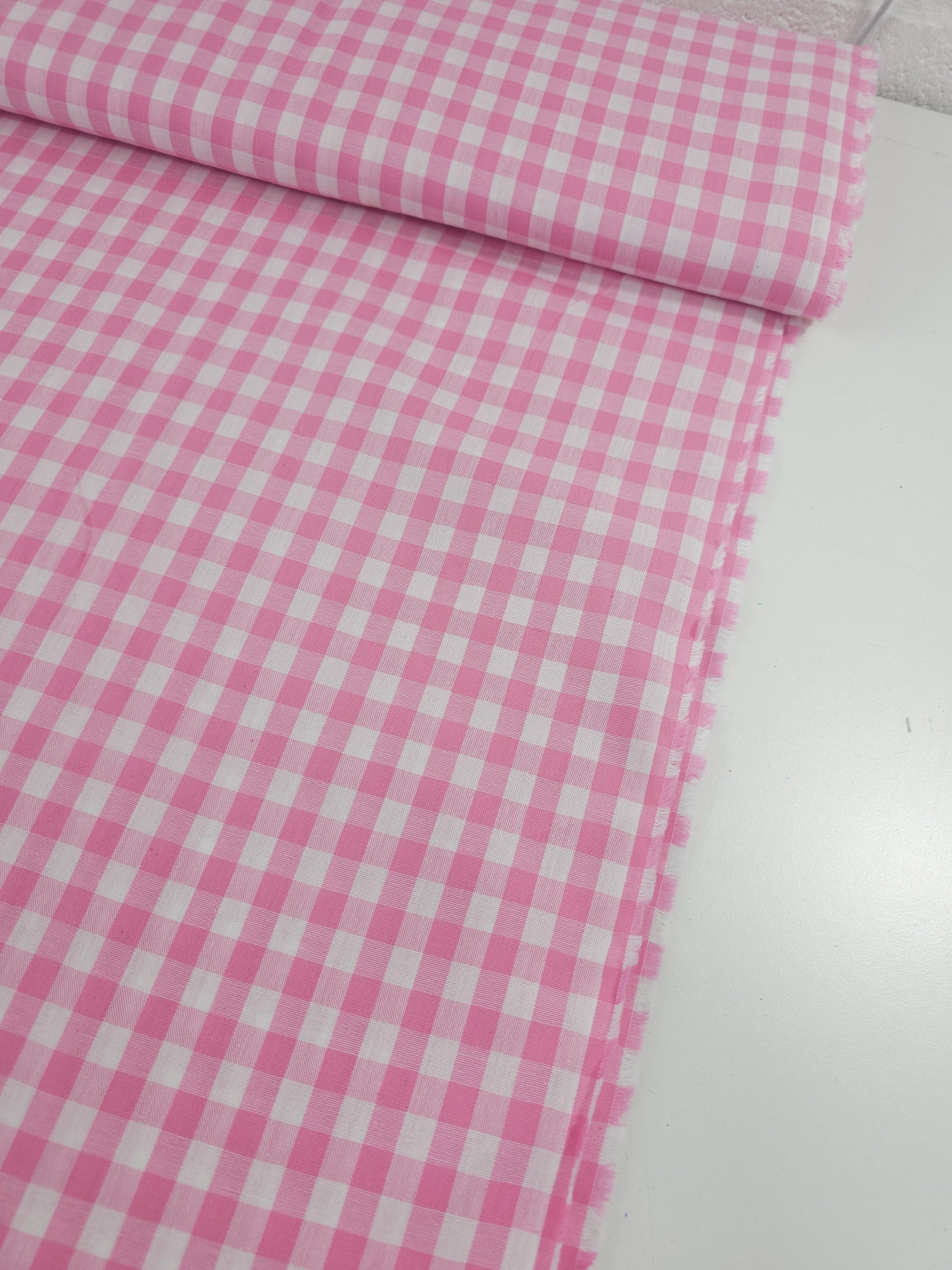Pink Gingham 100% Cotton 55"