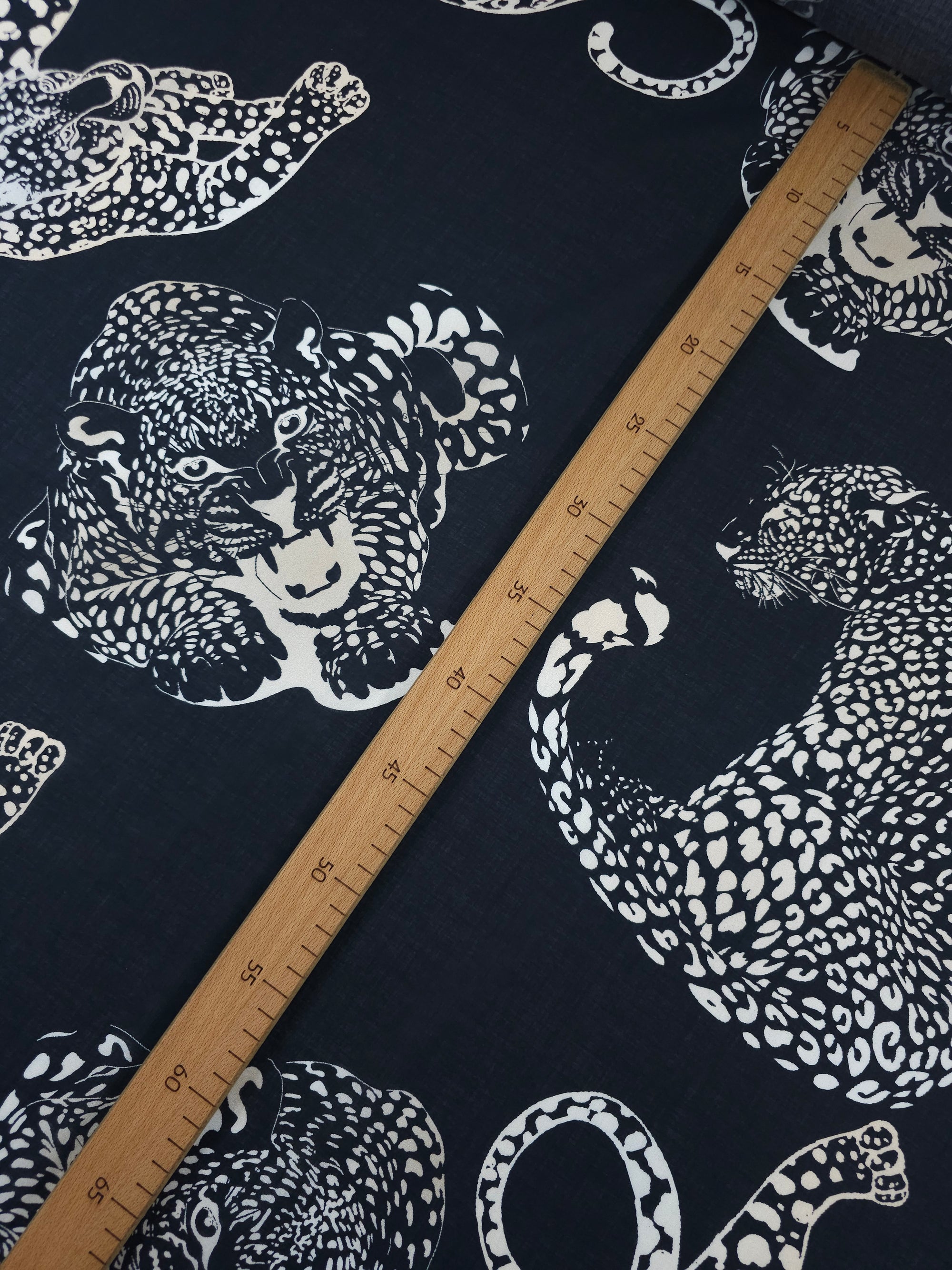 Black/Ivory Jaguar Cotton Voile