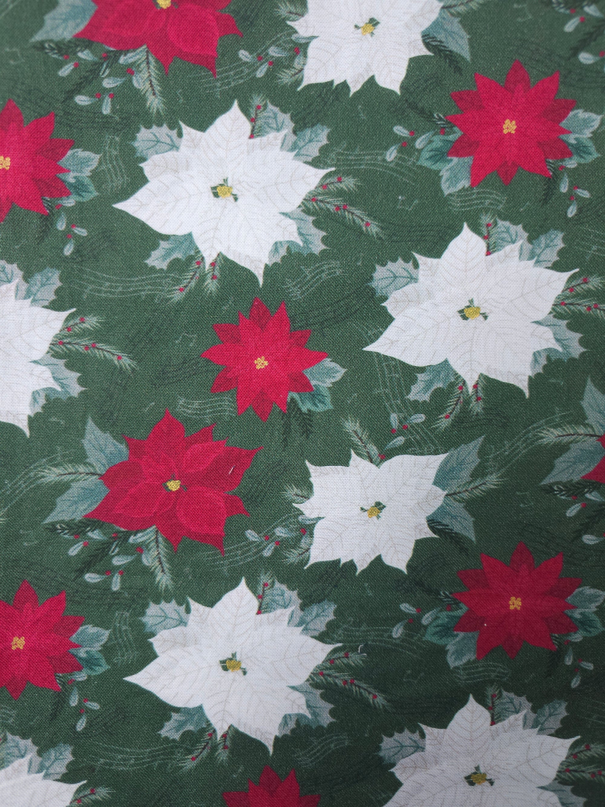 Green christmas music cotton- 1m
