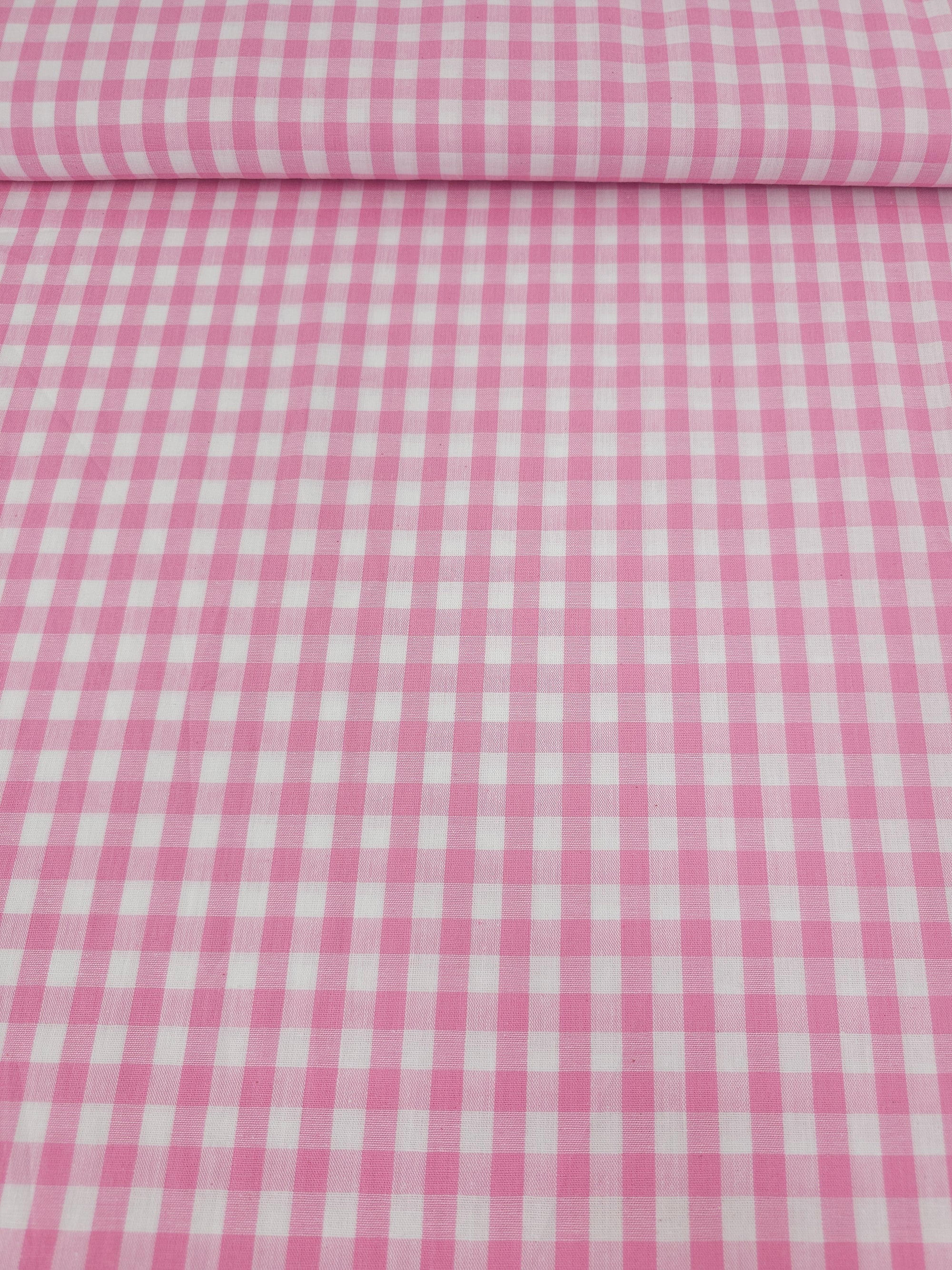Pink Gingham 100% Cotton 55"