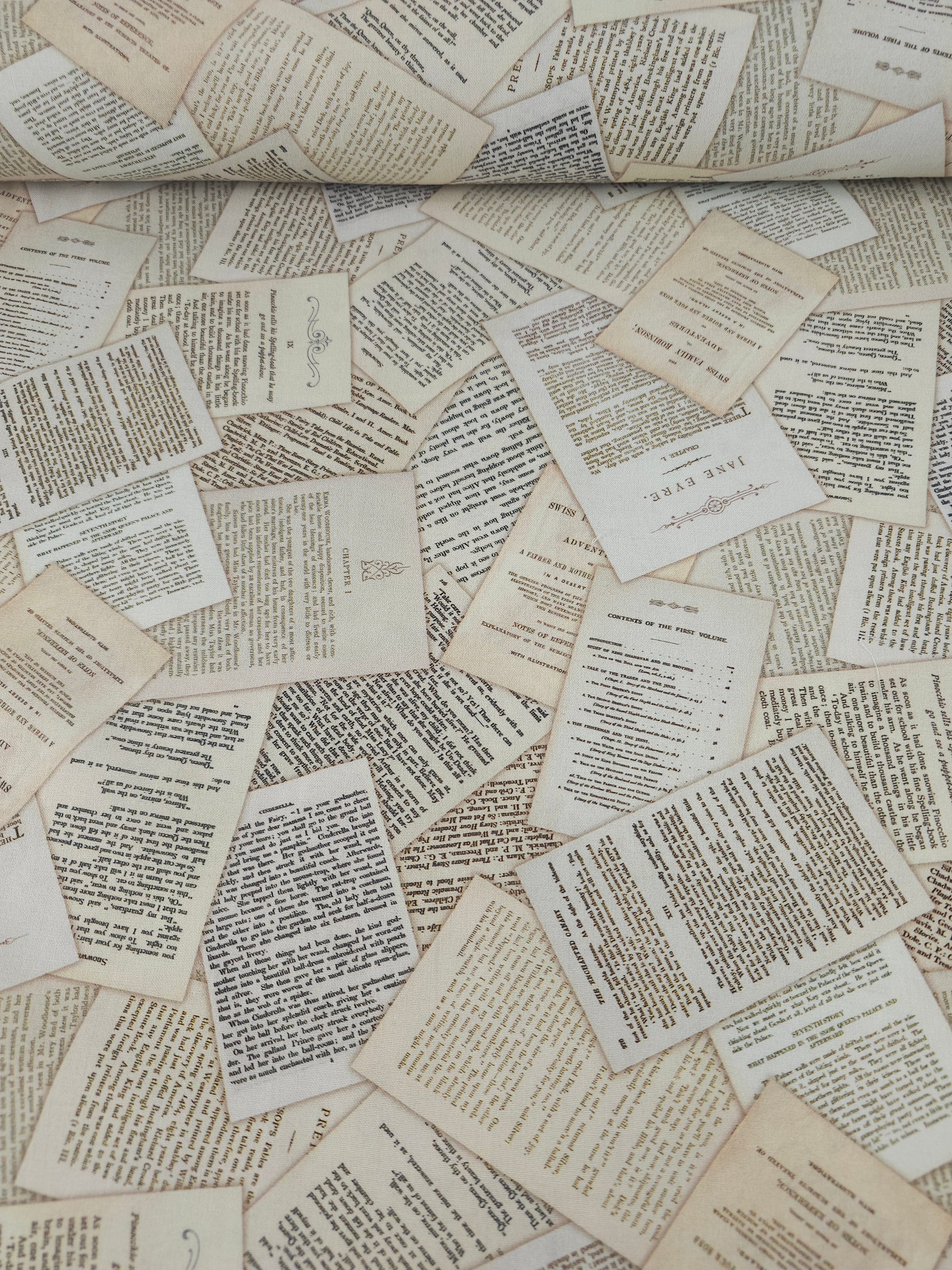 Retro Book Pages 100% Cotton 110” - Robert Kaufman *EXTRA WIDE*