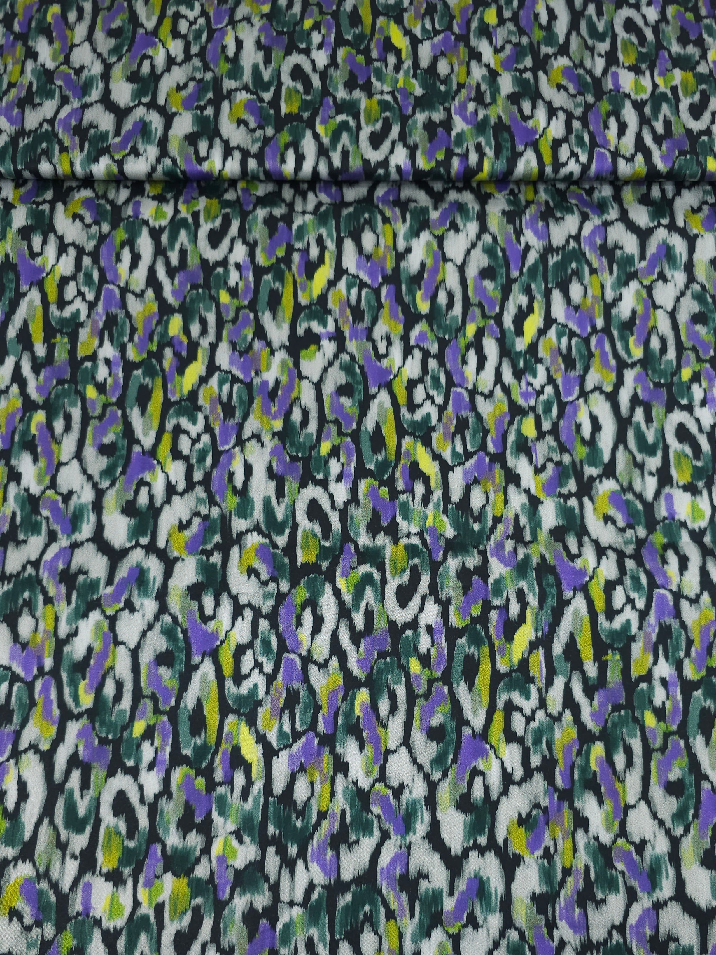 Purple/Green Abstract Buzz Cotton Sateen 57"