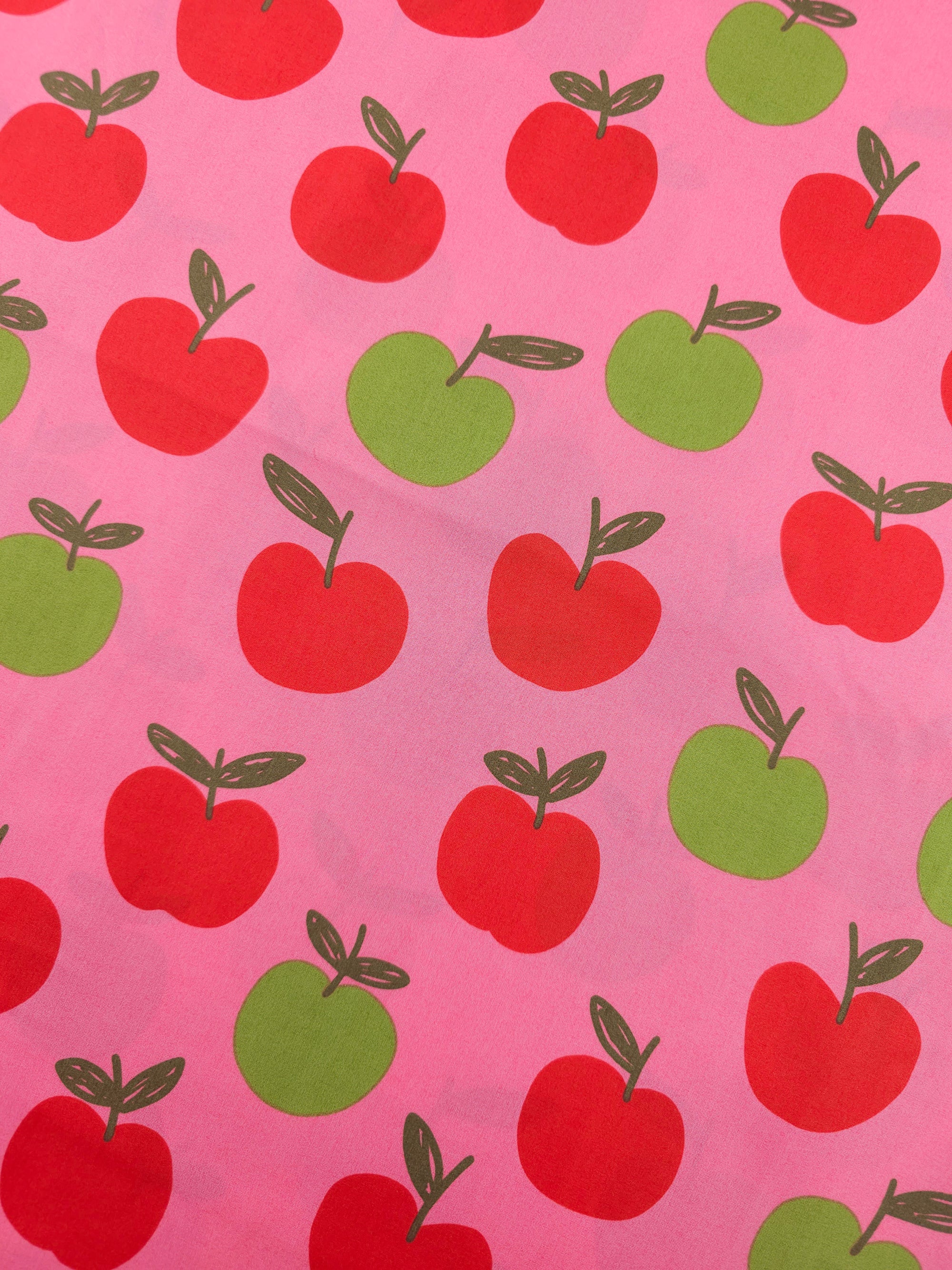 Fuchsia Pink Floating Apples 100% Cotton 60"