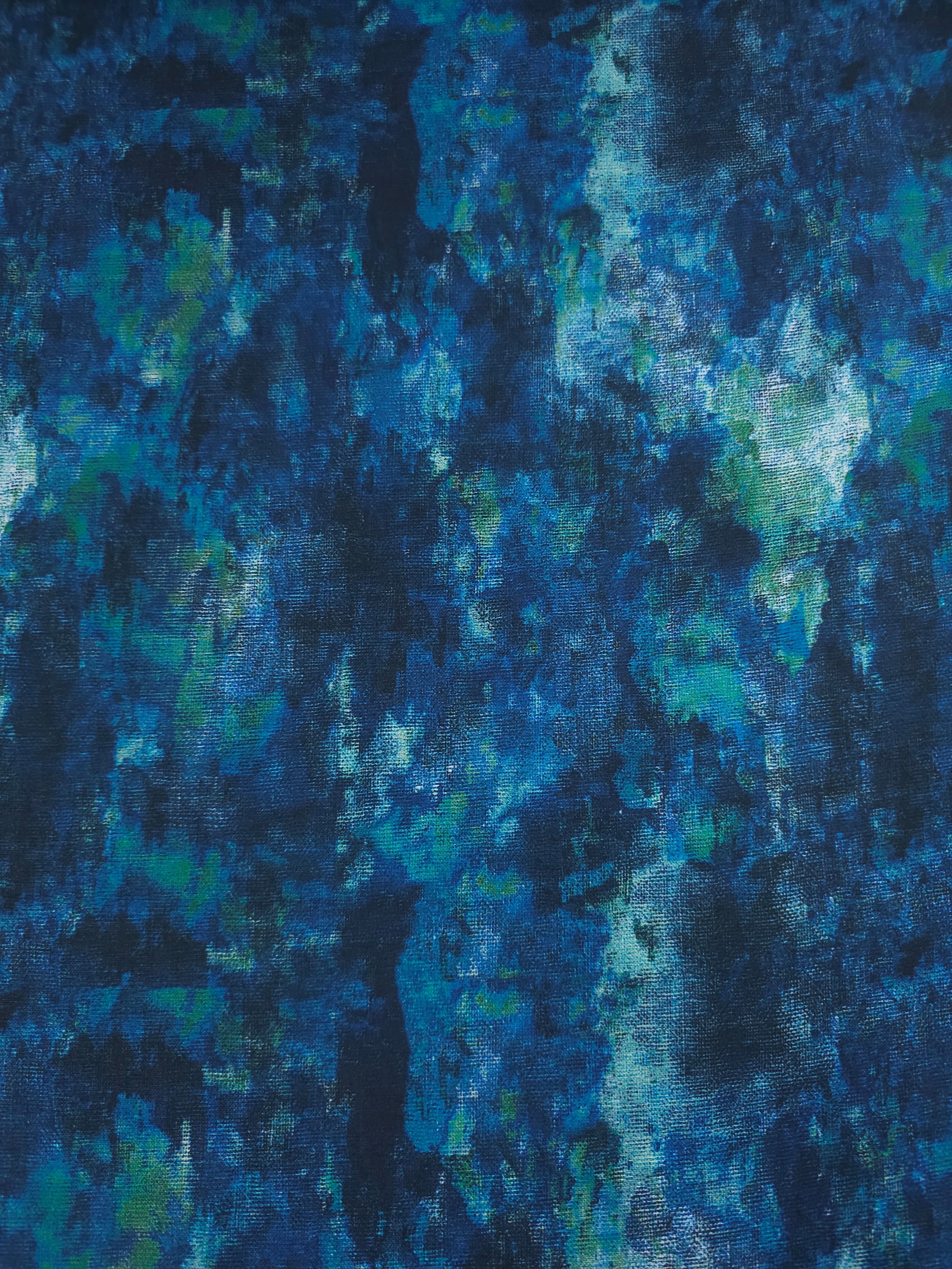 Petrol Blue/Green Smudge 100% Cotton