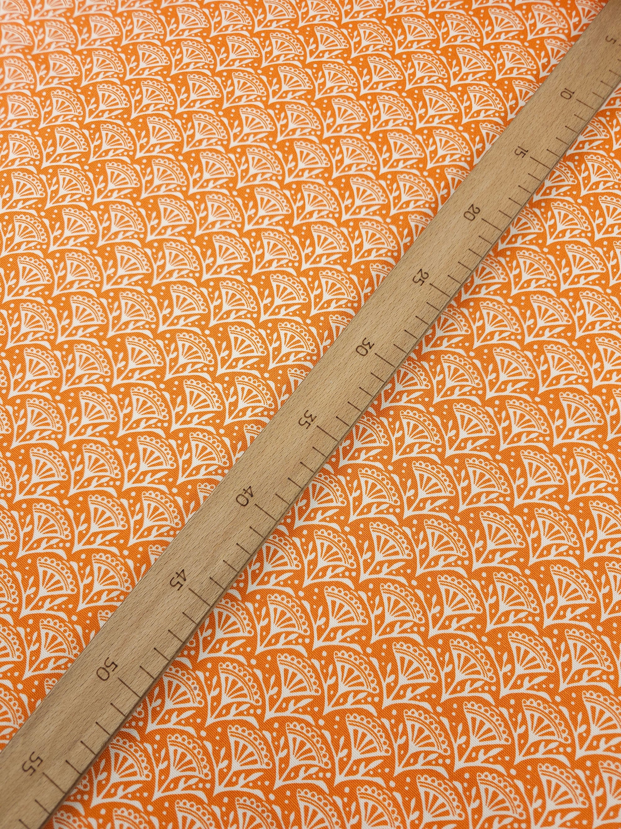 Orange Petal Scallop Lightweight Canvas Cotton
