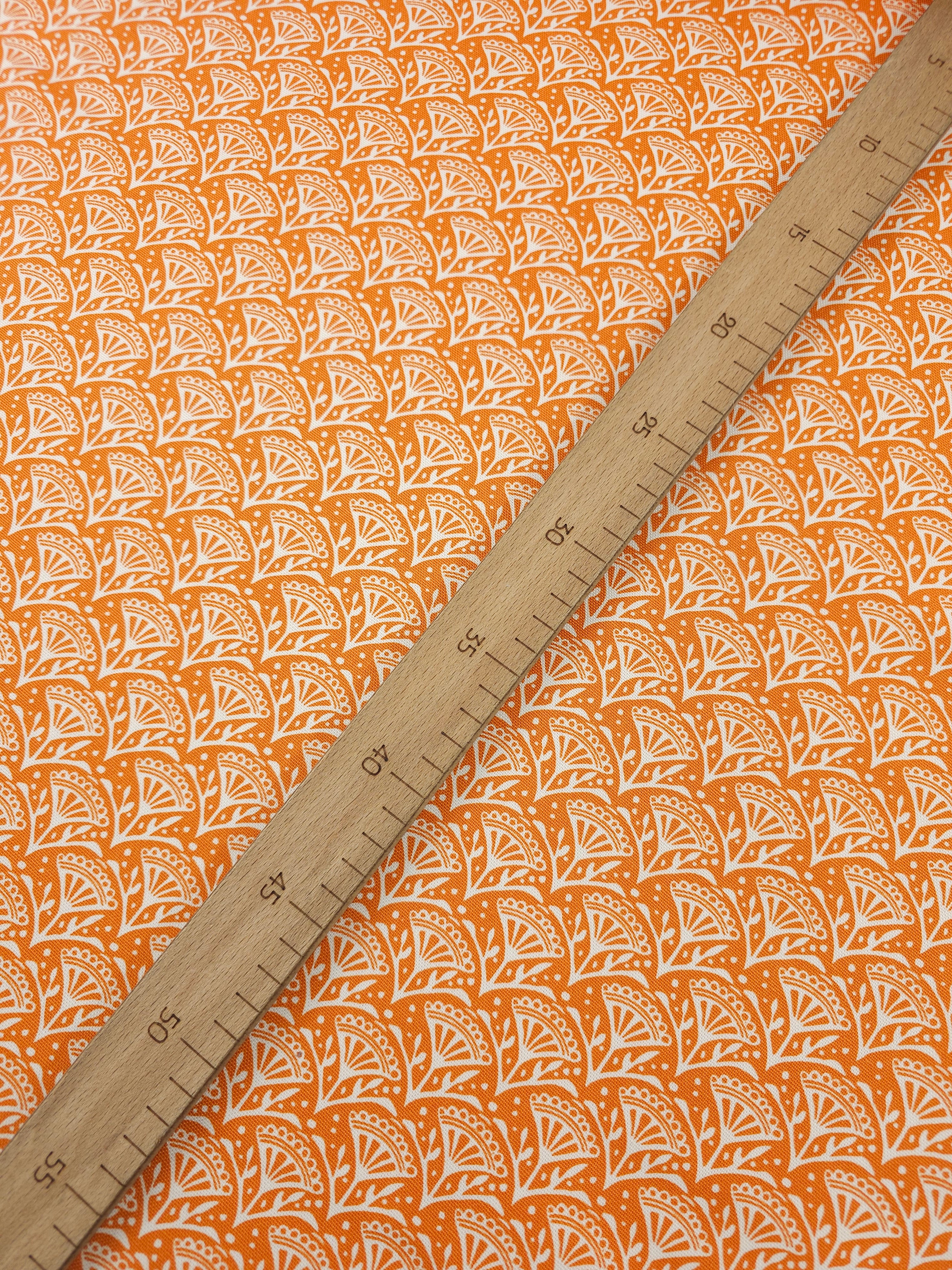 Orange Petal Scallop Lightweight Canvas Cotton