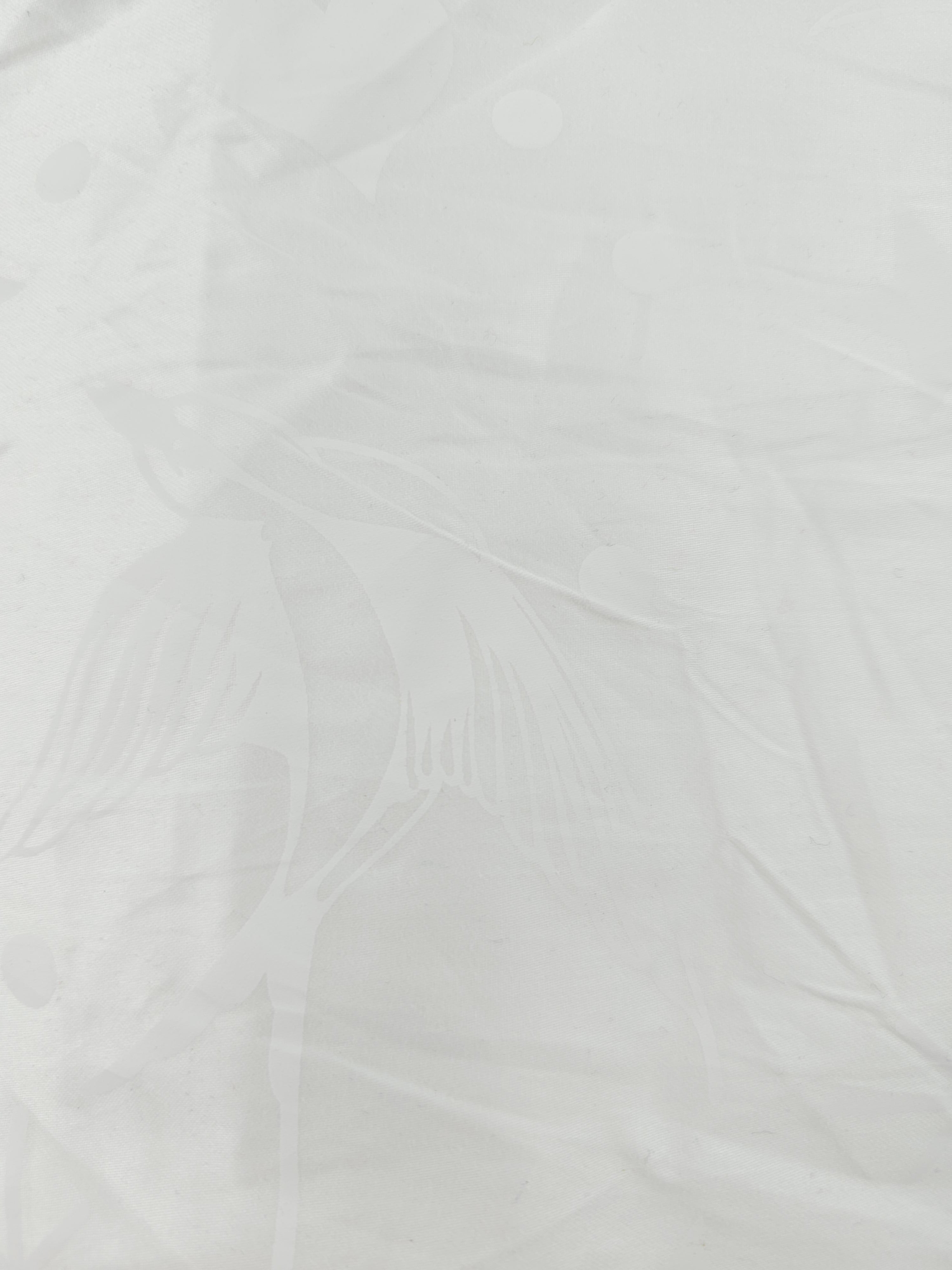 Bird white on white Cotton sateen- 1.4m piece