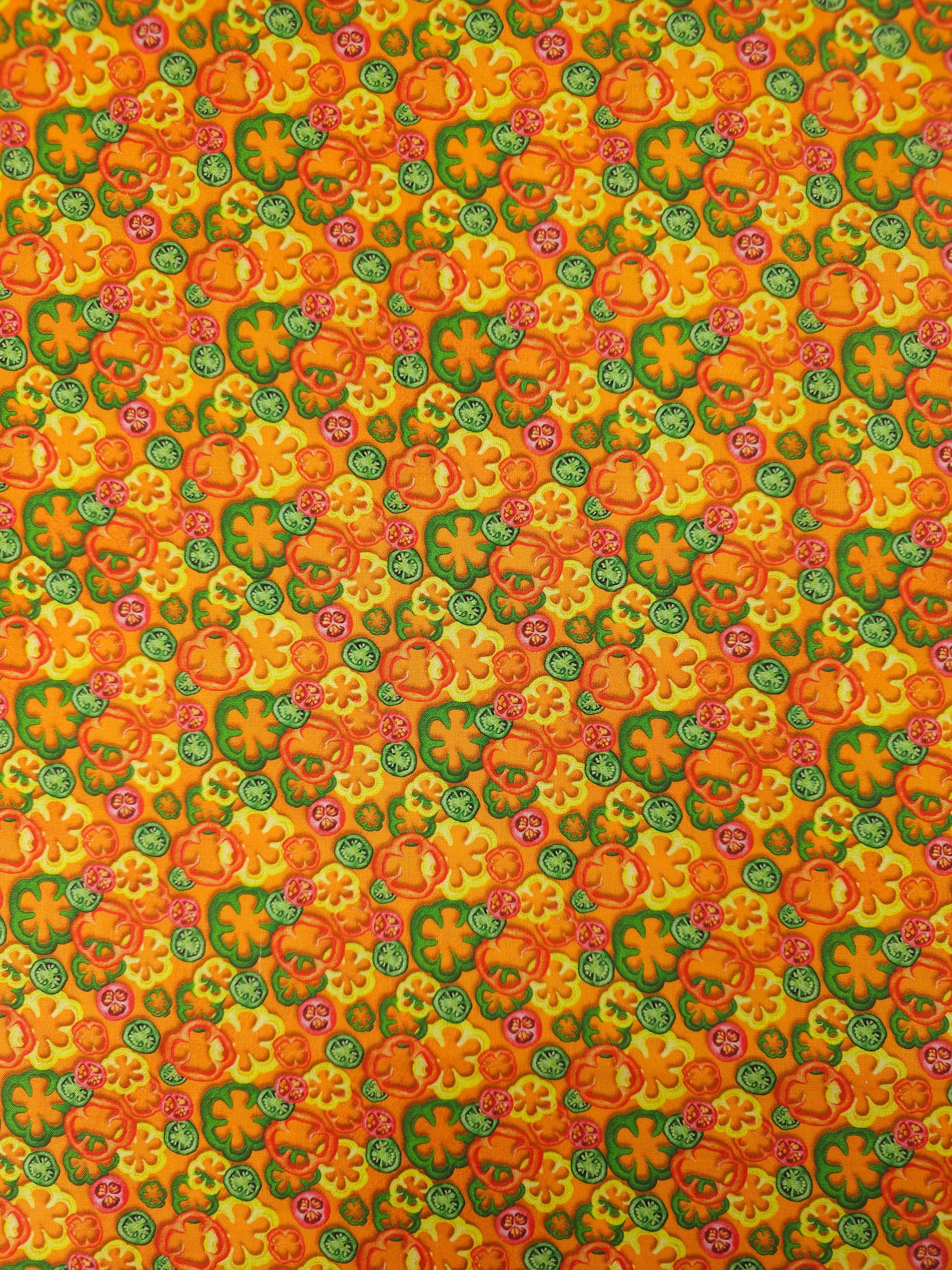 Orange Jalapeño Peppers 100% Cotton