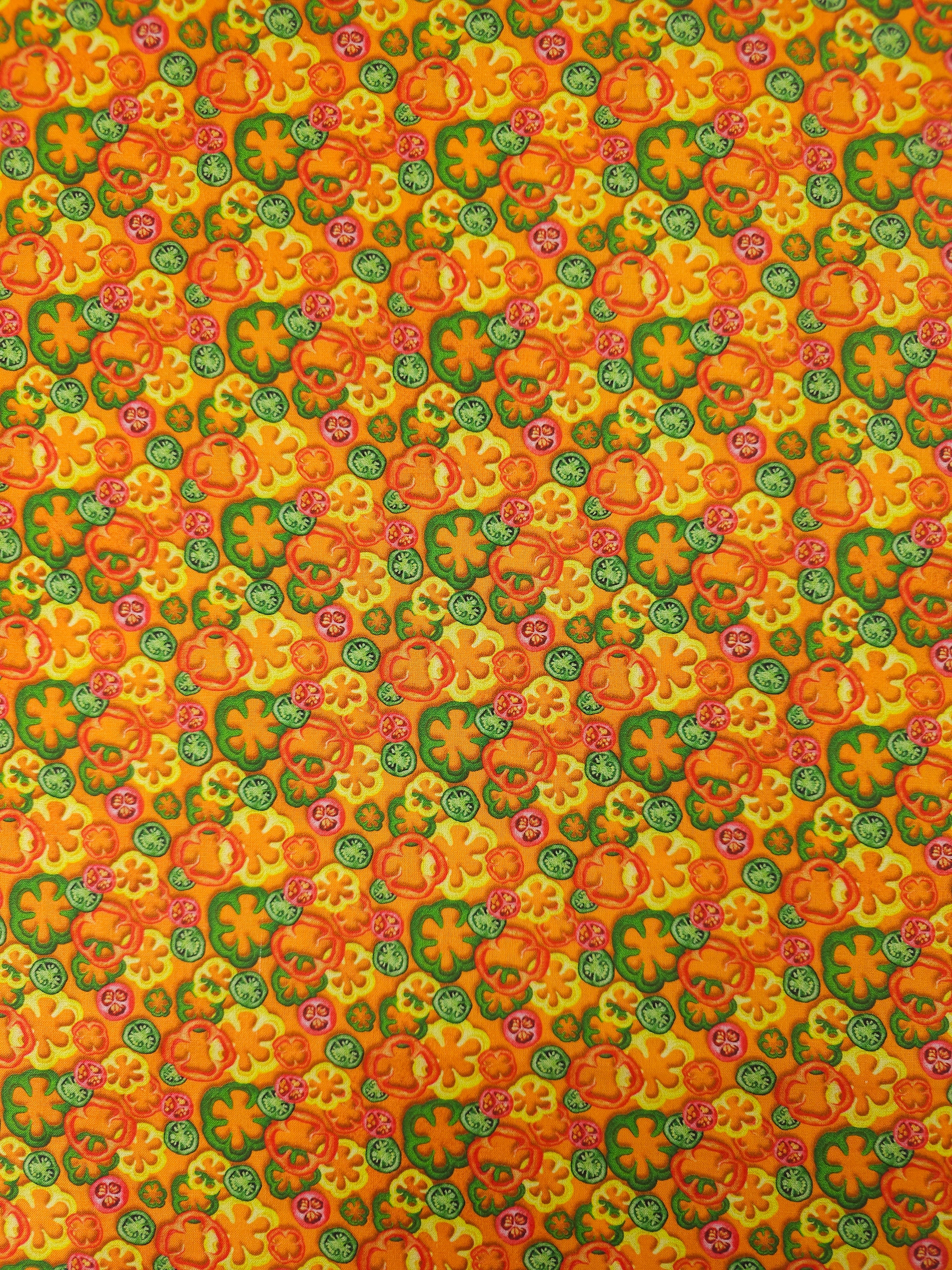 Orange Jalapeño Peppers 100% Cotton