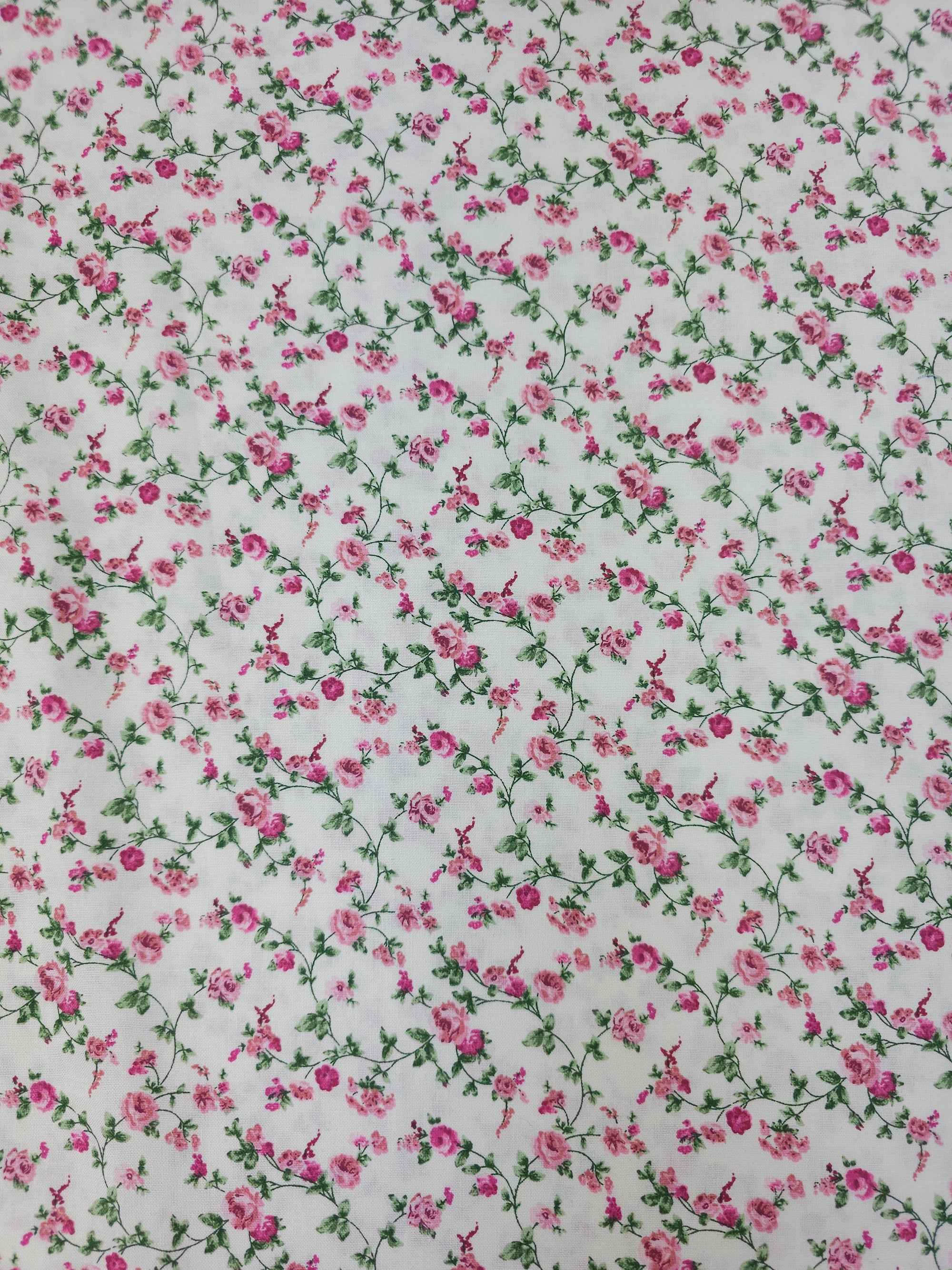 Pink/White Floating Rose Twine 100% Cotton