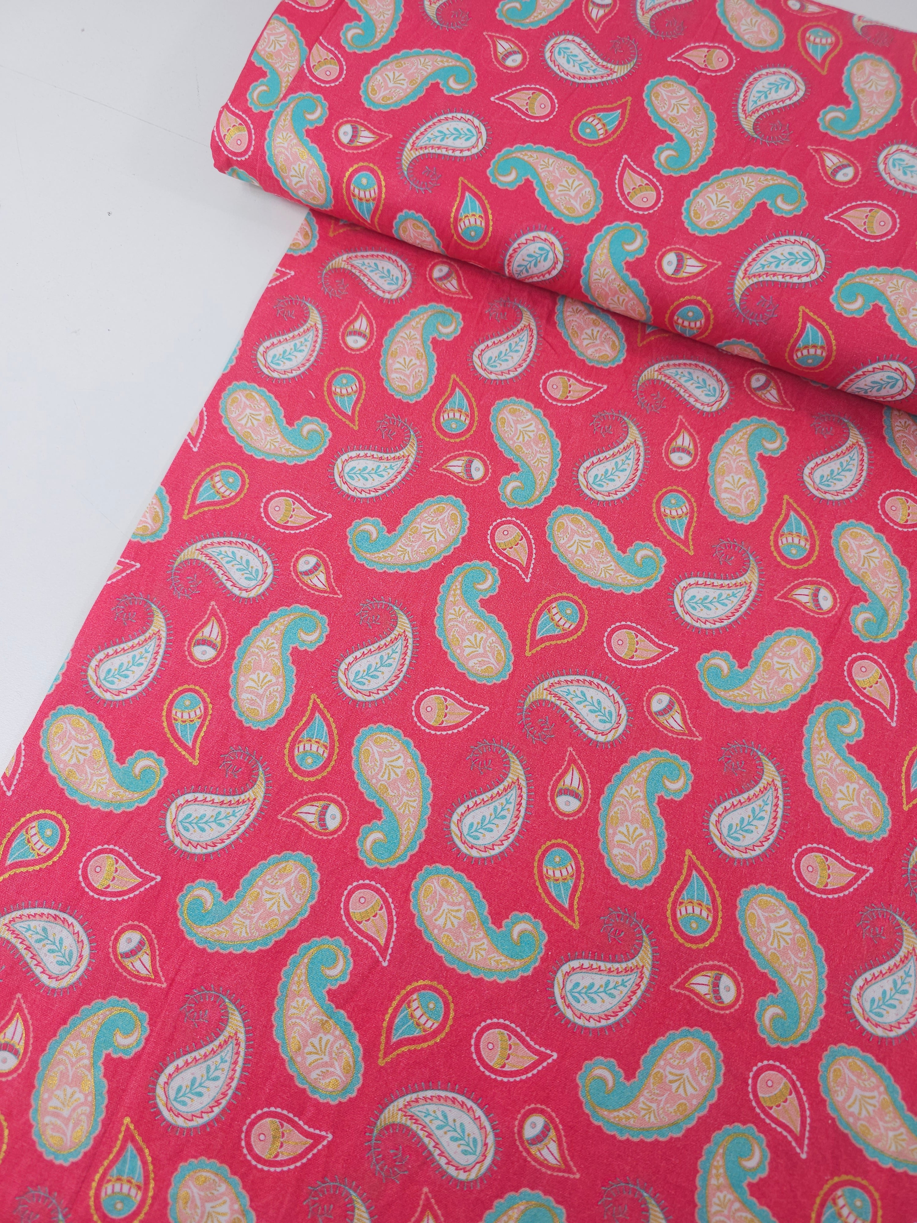 Pink Paisley 100% Cotton